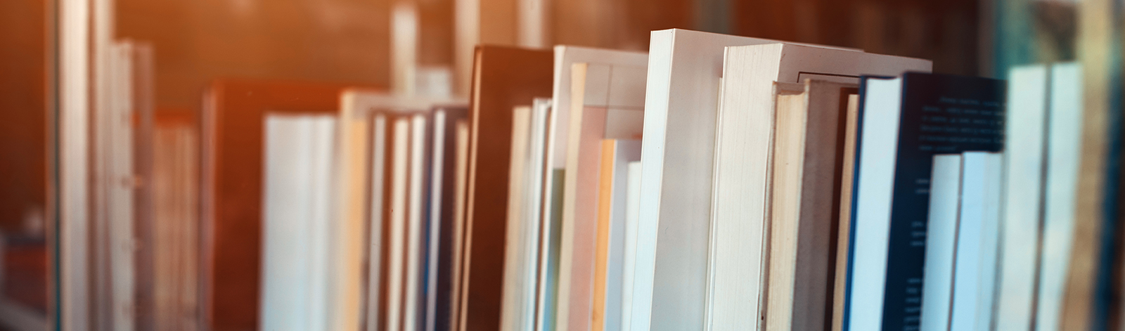 Various books on a bookshelf