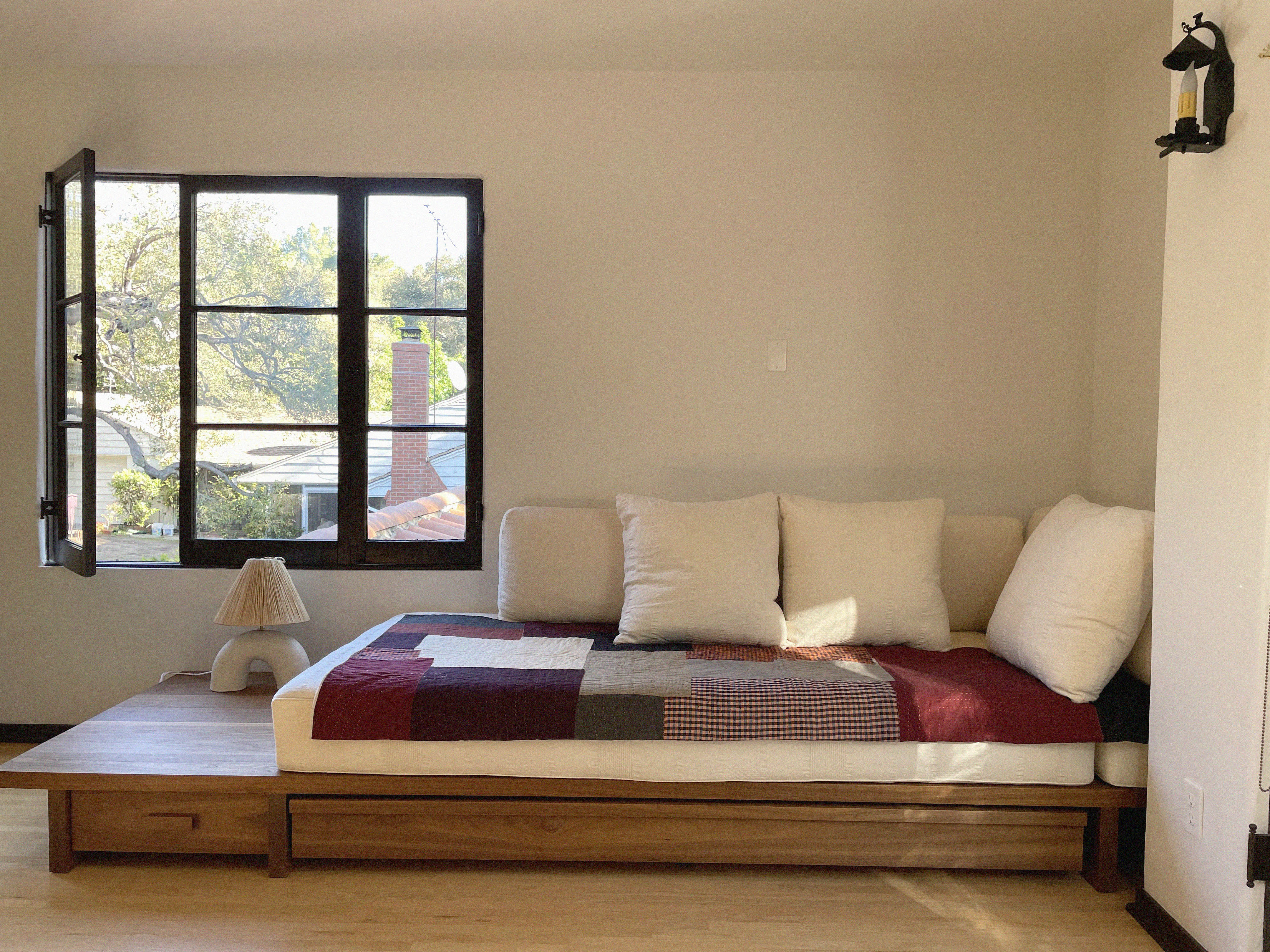 Quilts in bedroom.