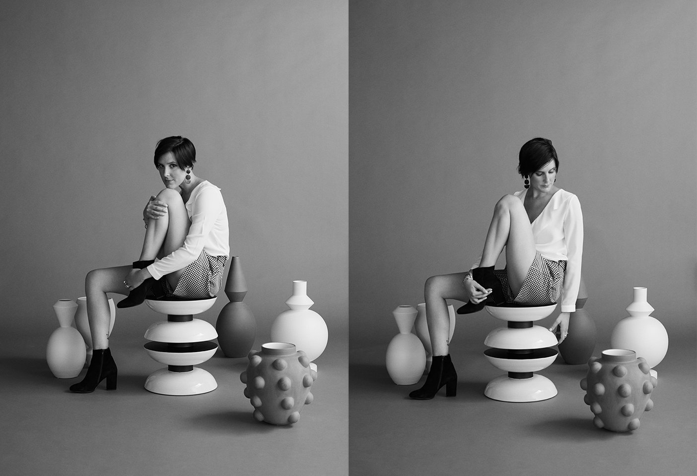 Portrait of Laura Brenna with ceramics from the Rometti collection. All portraits © Tim Ashton.