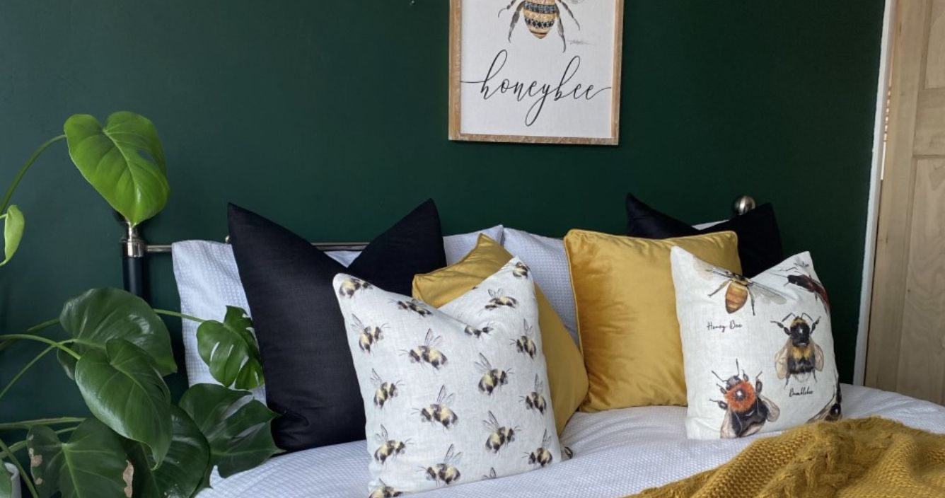 Big Decorative Pillows for Bed Honeybees Decorative Square Cushion