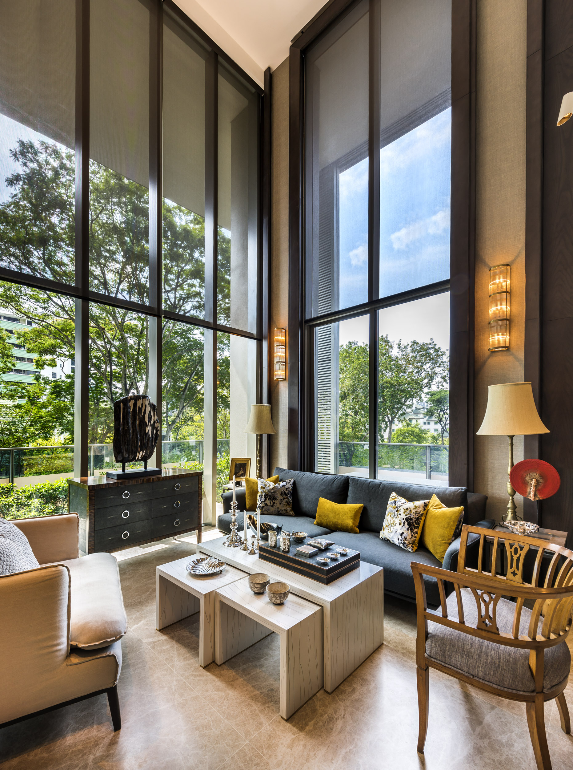 Leedon House, Singapore, and following. Designed for an Italian and Peruvian couple whose love of travel inspired the design approach. Photos c/o Topic Design Studio. 