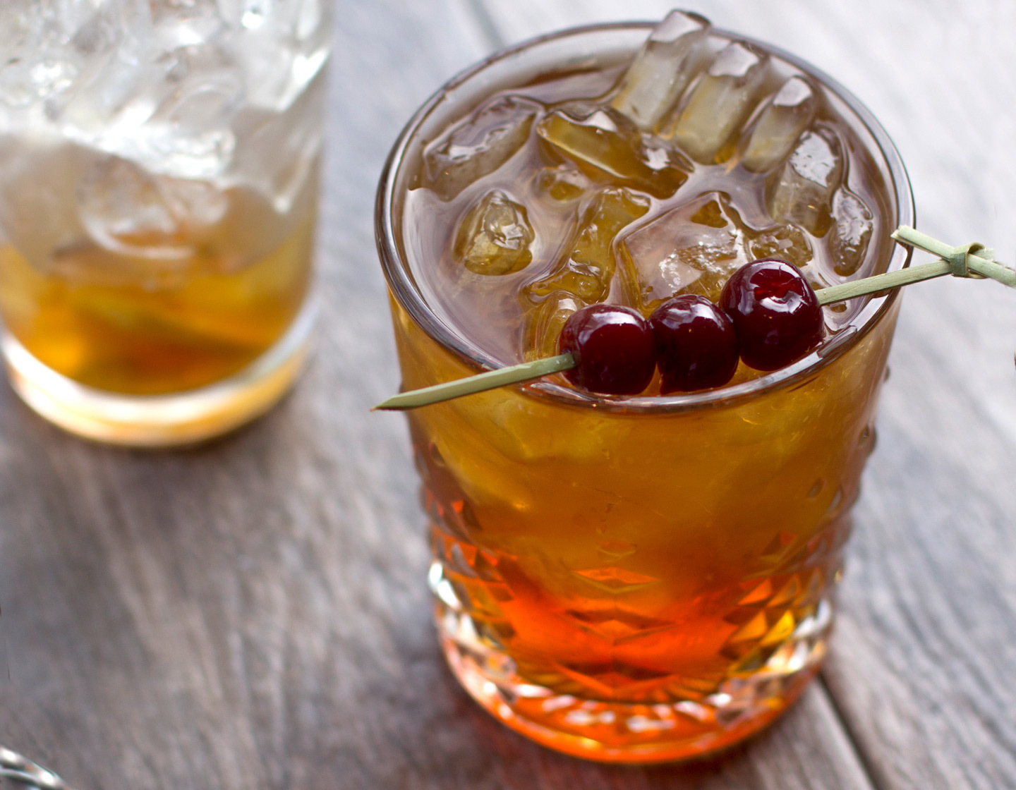 Pumpkin Spice Manhattan on the rocks
