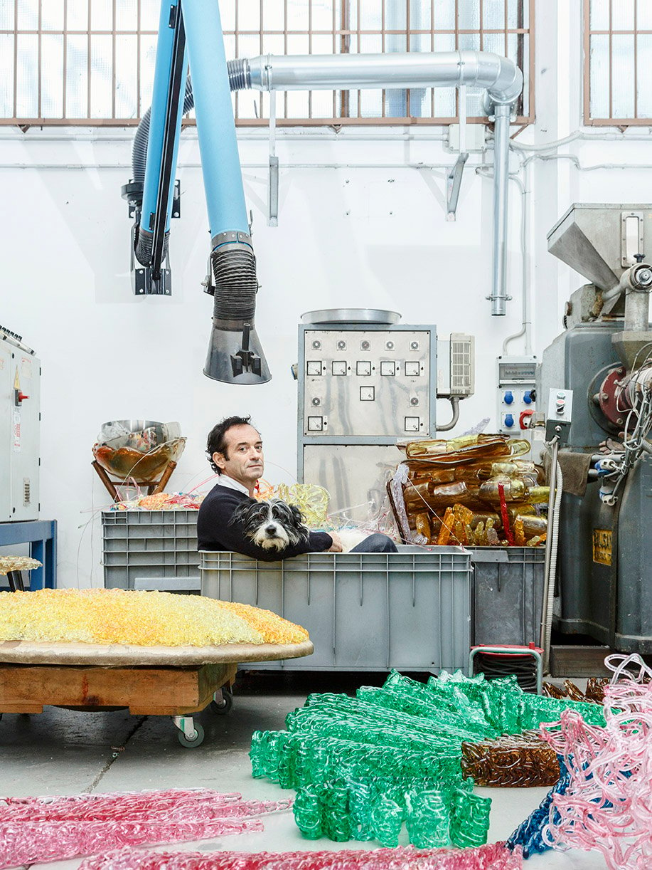 Jacopo Foggini inside his Milanese 'laboratory