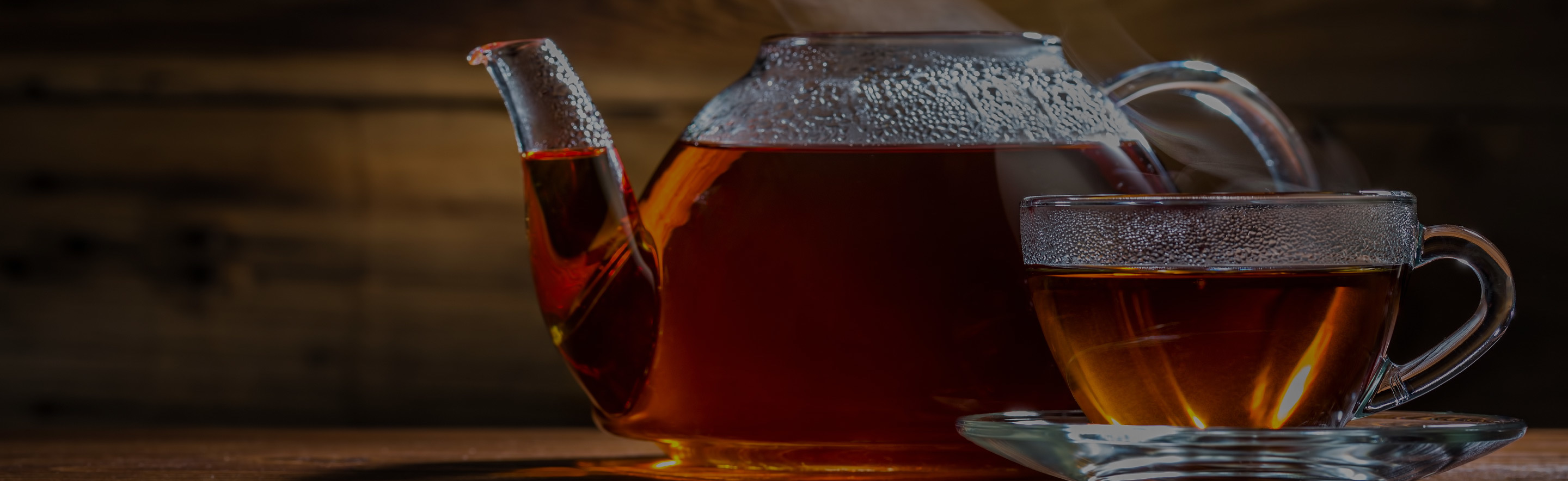 Glass teapot and cup