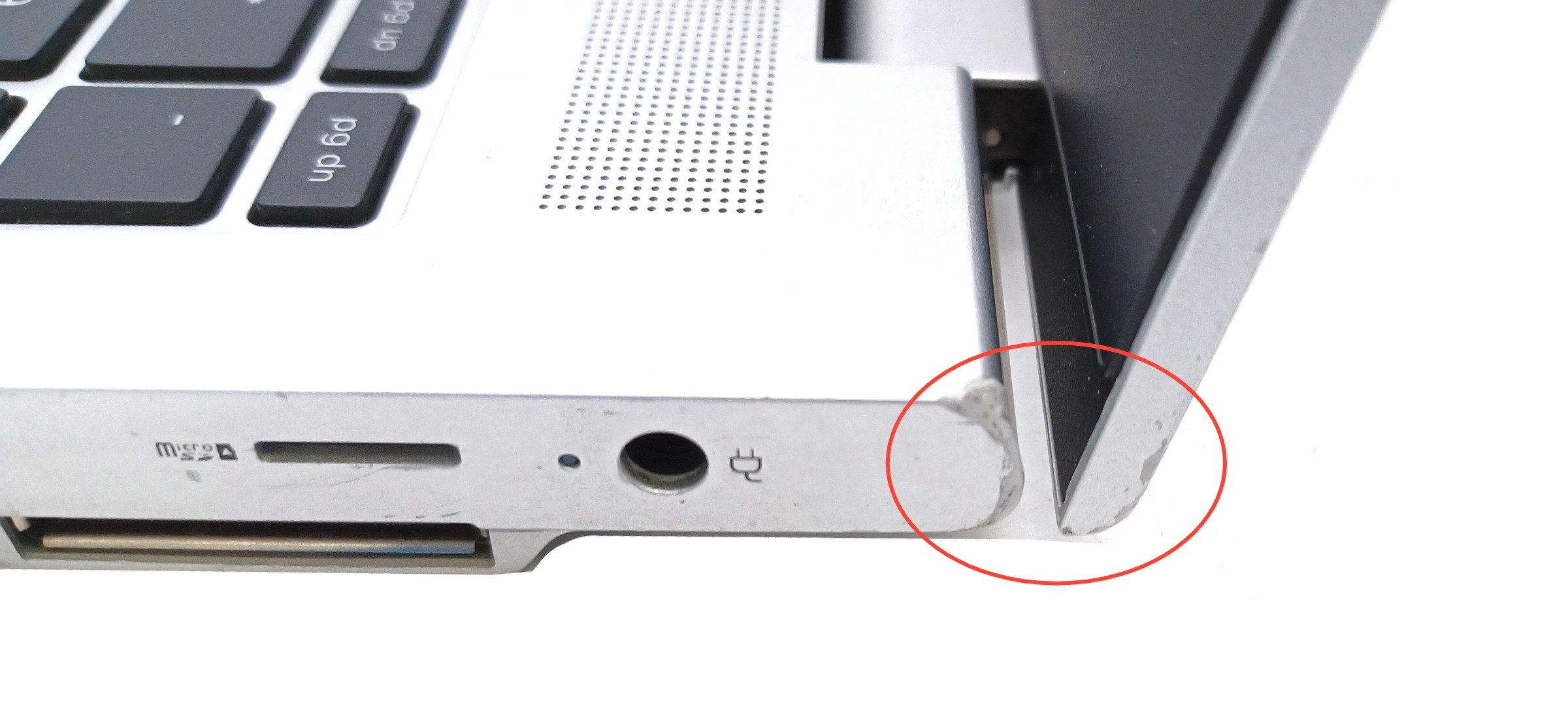 Device #1 - chipped corner of case