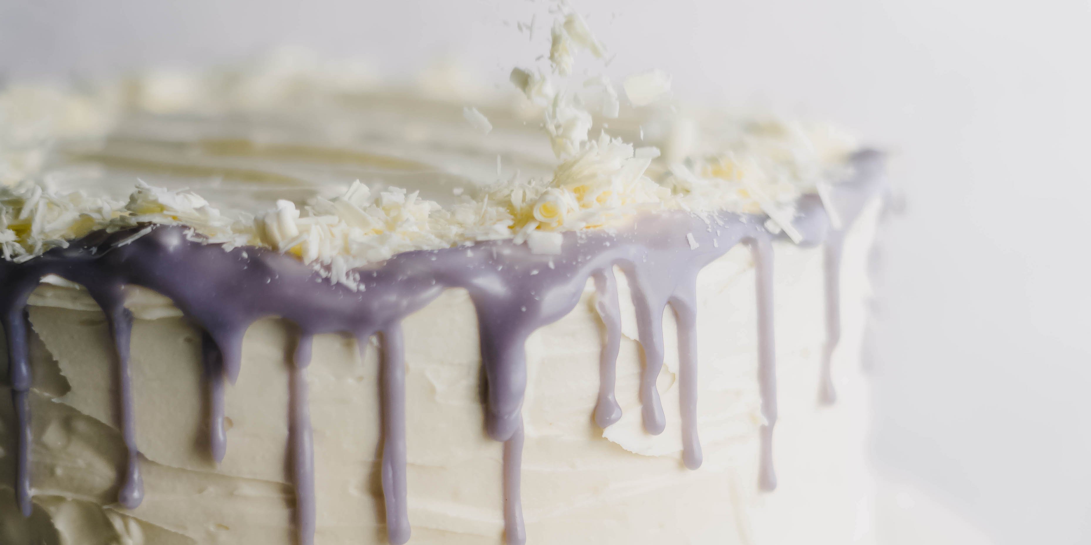 Double Blueberry Cake with White Chocolate Frosting