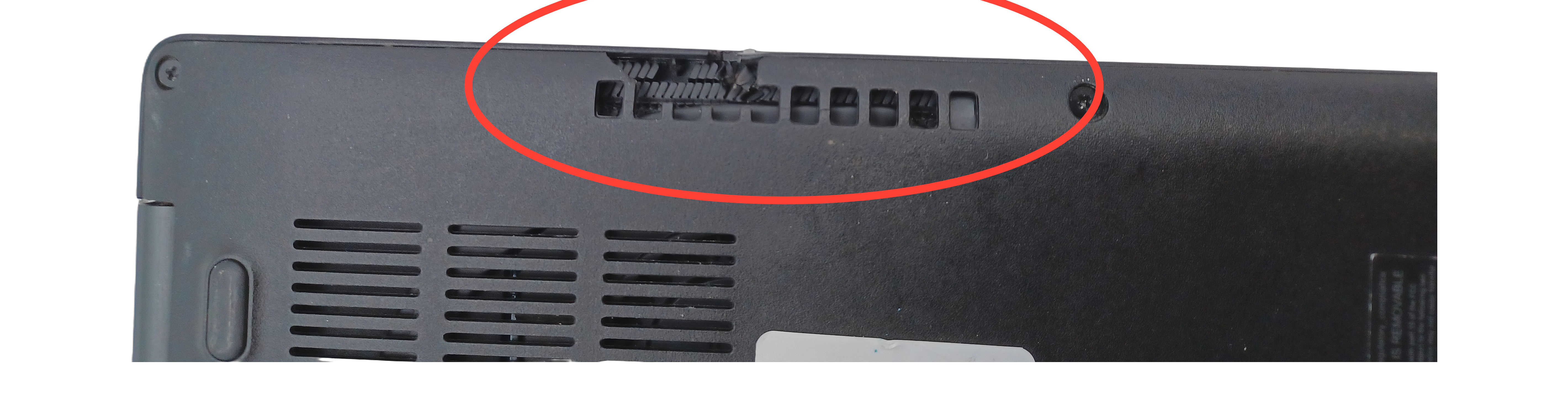 Damaged Side Vent (Bottom View)