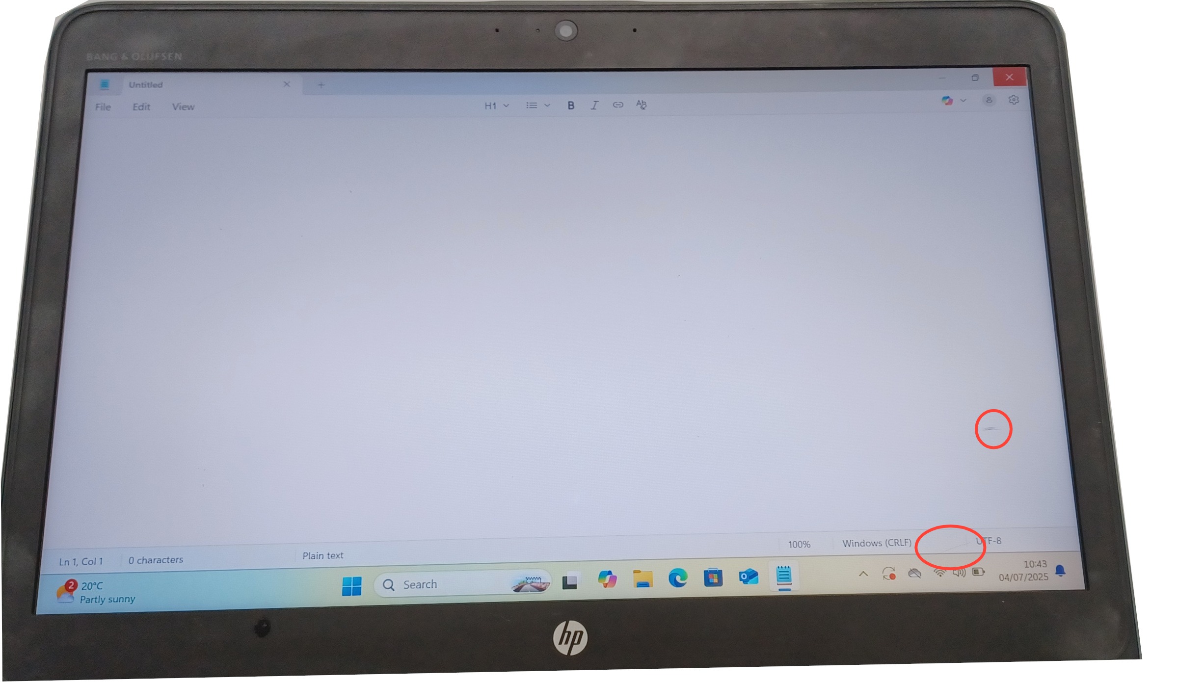 Device #1 - scratches on the screen