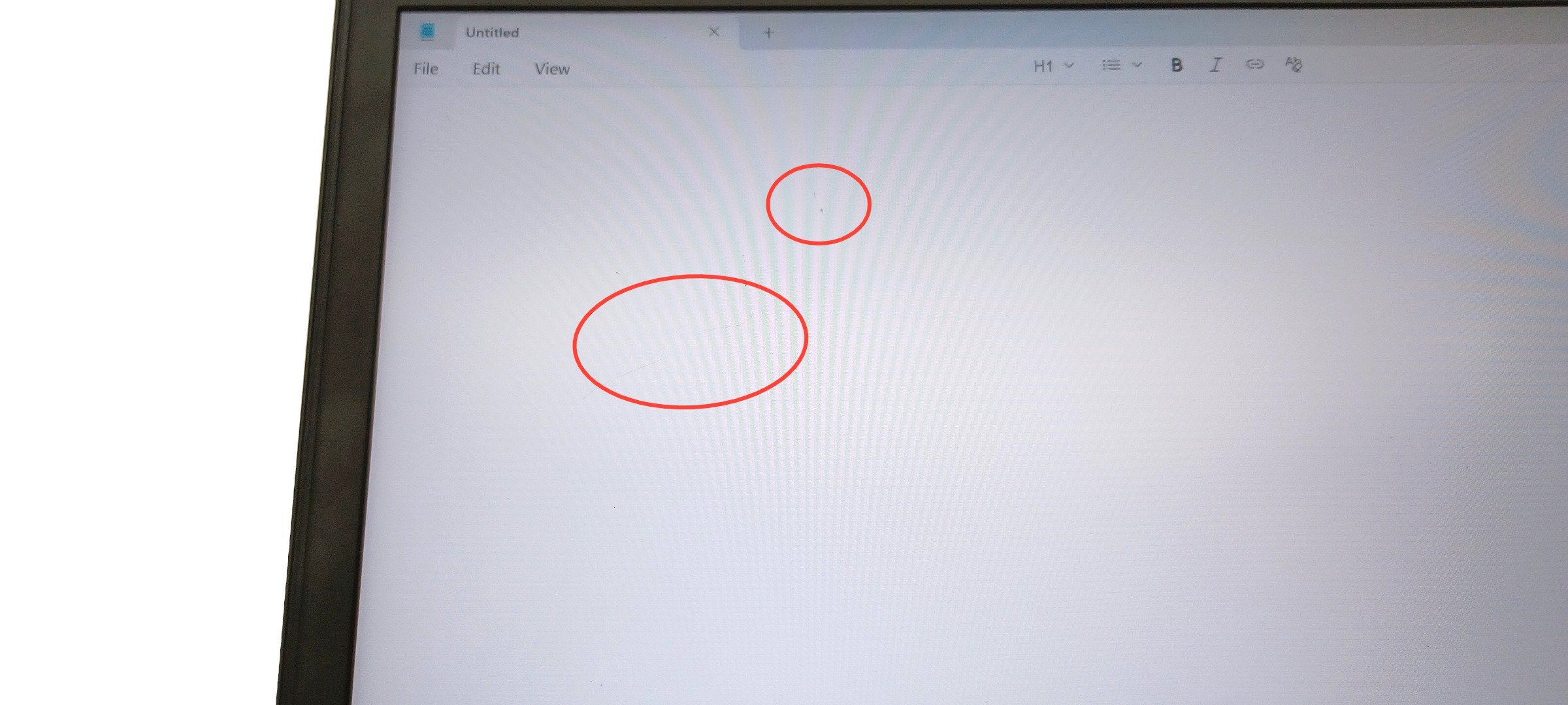 Device #1 - scratches on the screen