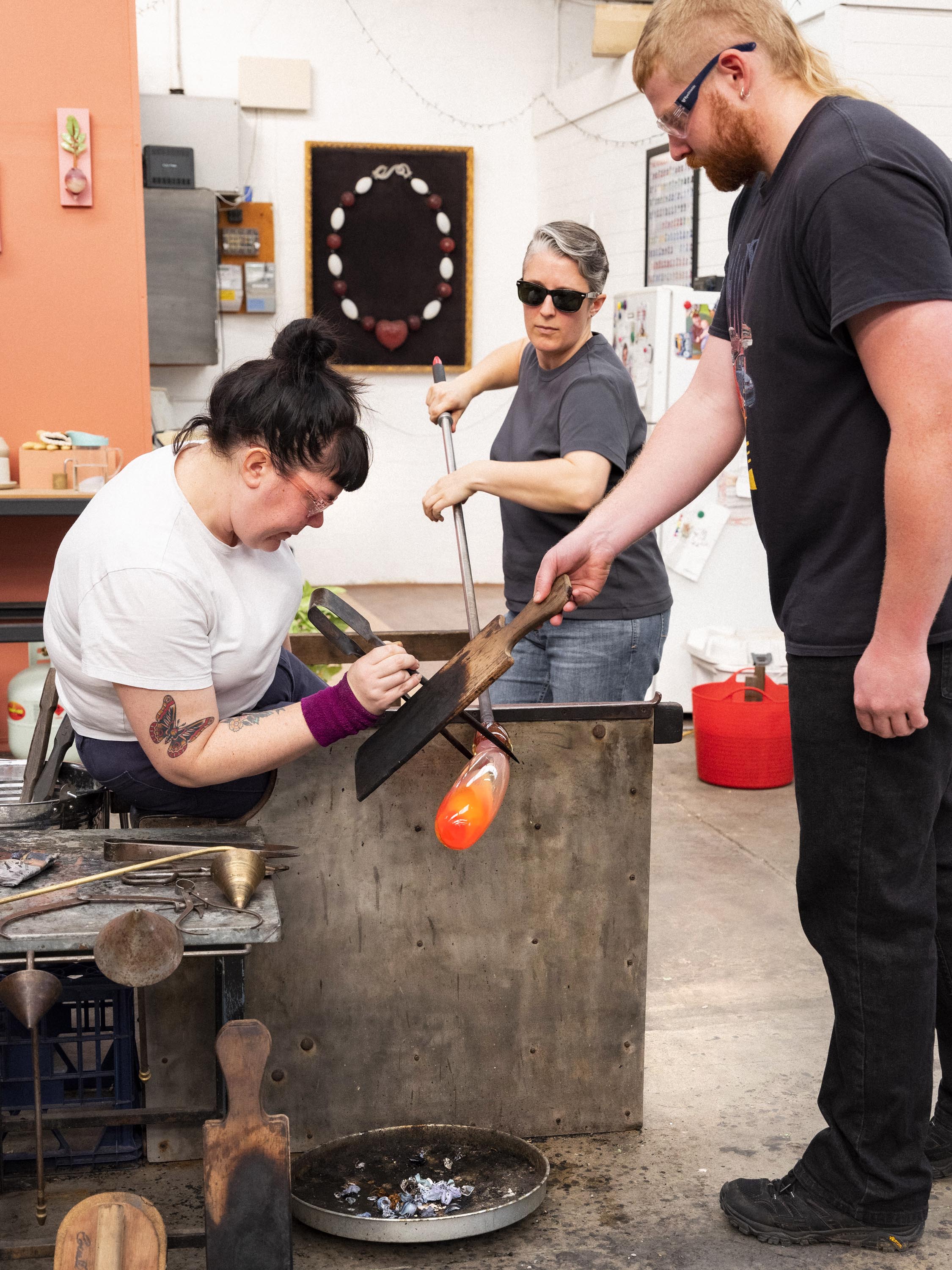 Shaping the colourscape vase  in Amber