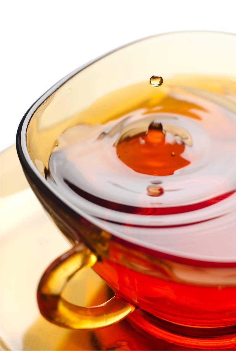 Close up glass of brewed darjeeling tea