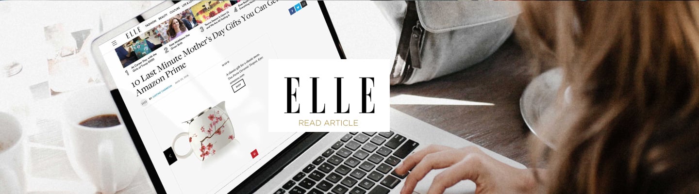 Viewing Elle Magazine online on a laptop