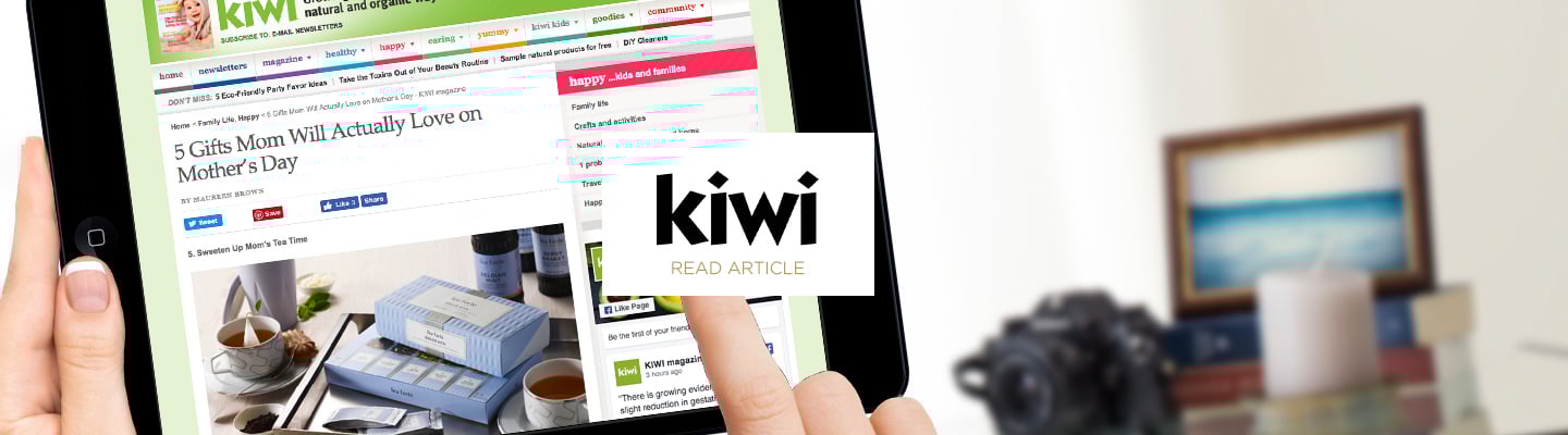 Viewing Kiwi Magazine online of an article featuring Tea Forté products