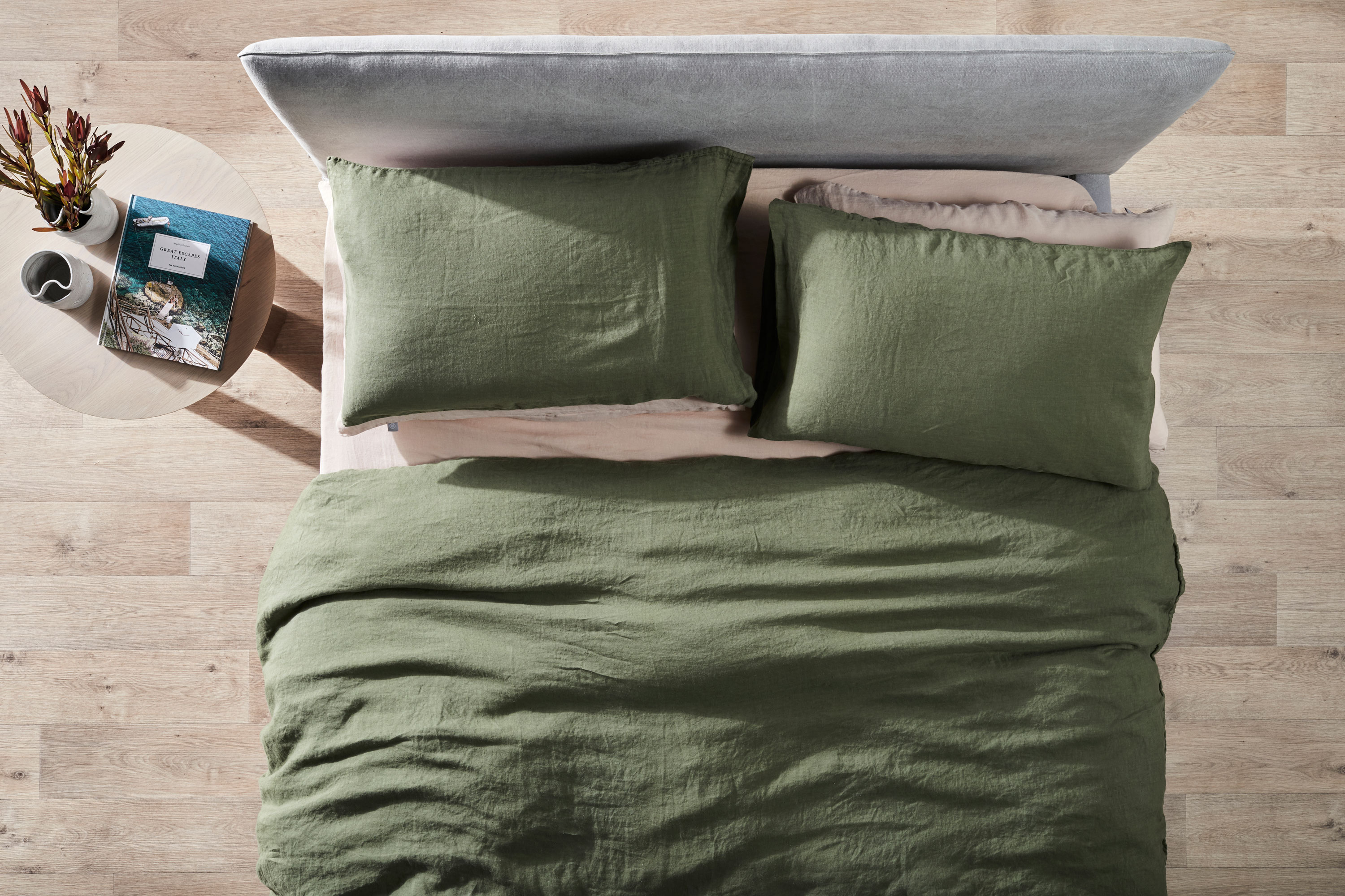 Airo Linen Khaki Bedding