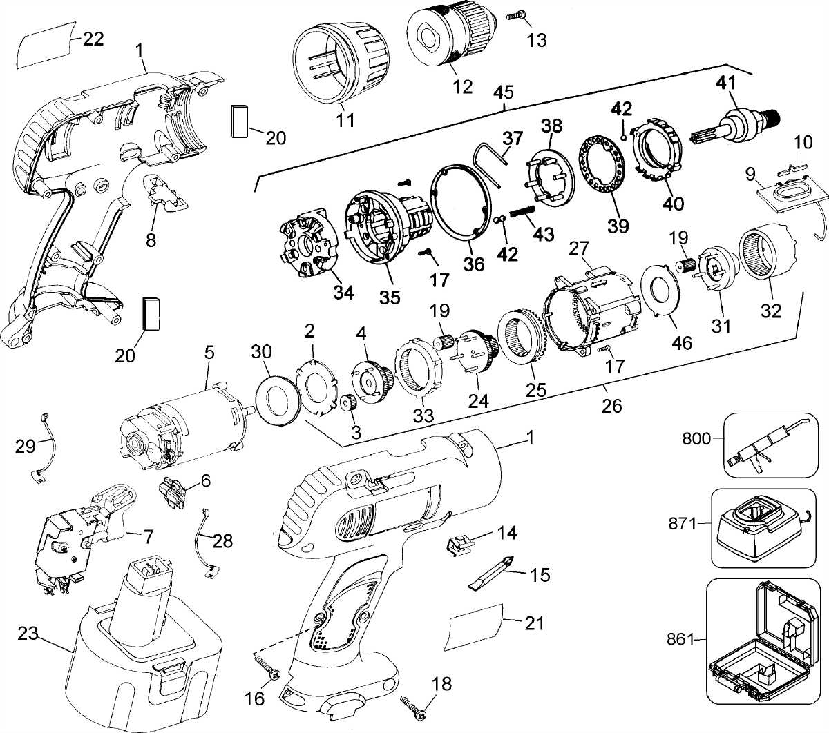 Black And Decker 2852B_Type_2 12.0V Cdls Drl/Drv | Model Schematic ...