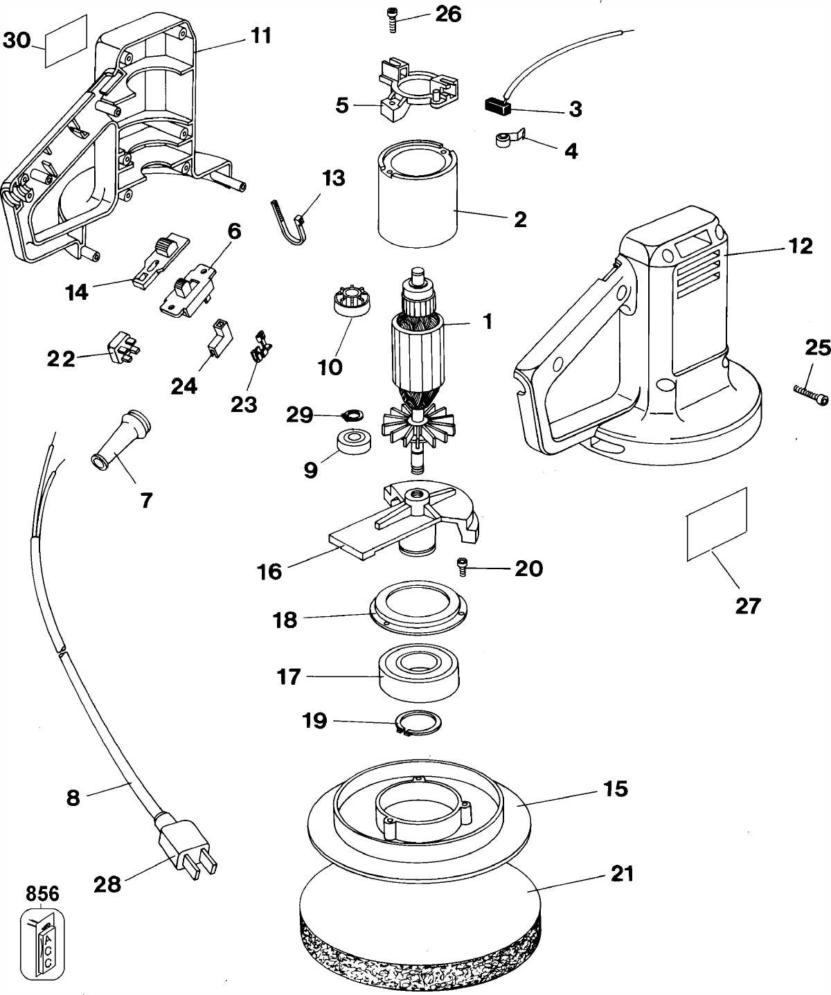 Black And Decker 9555_Type_2 1-Hand Random Orbit Polisher | Model ...