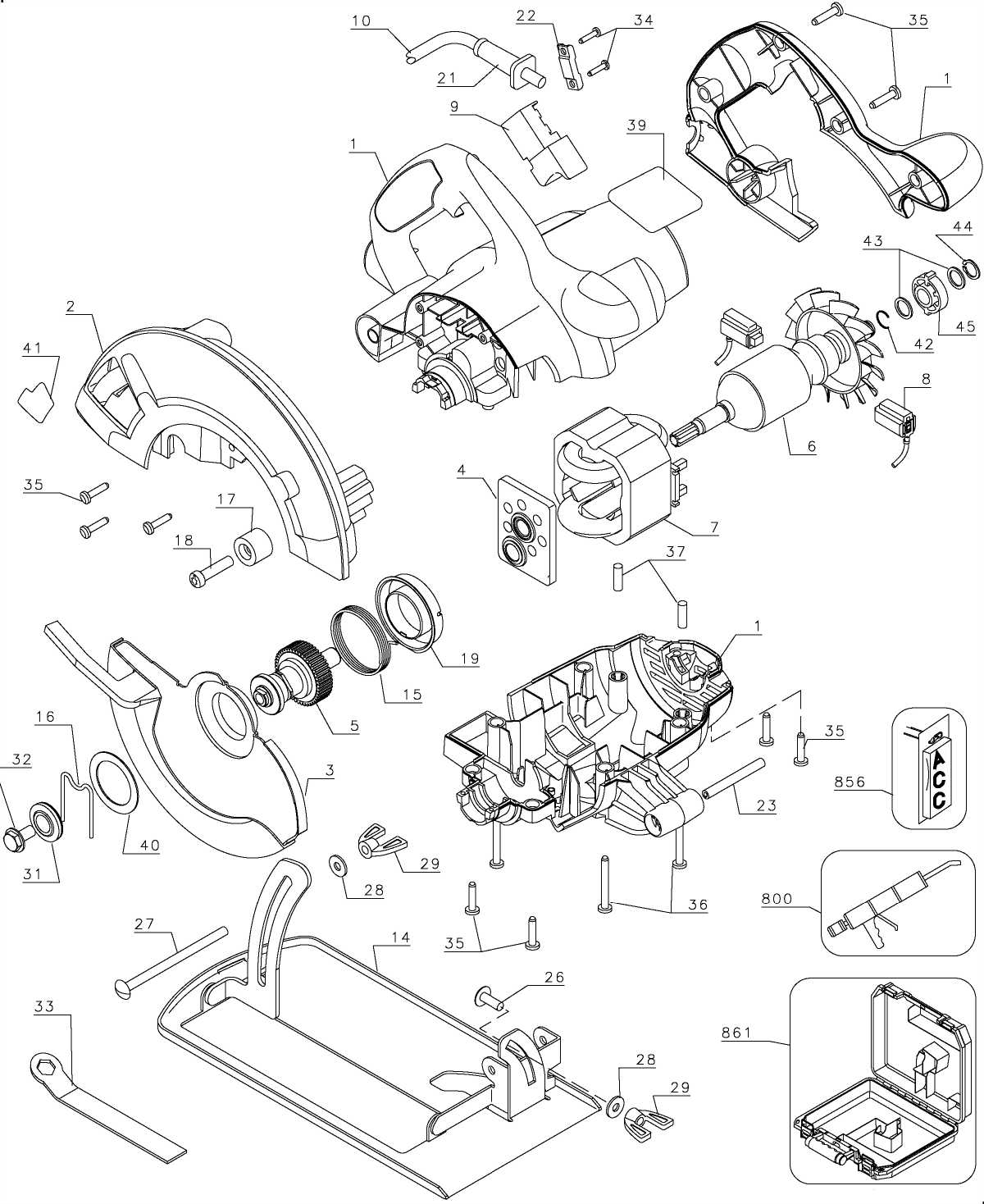 Black And Decker Cs1010K_Type_1 7-1/4 Circular Saw | Model Schematic ...