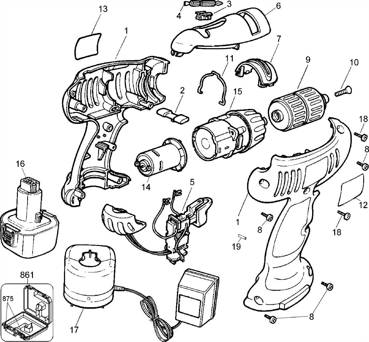 Black And Decker Hp932K-2_Type_2 18V Firestorm Drill | Model Schematic ...