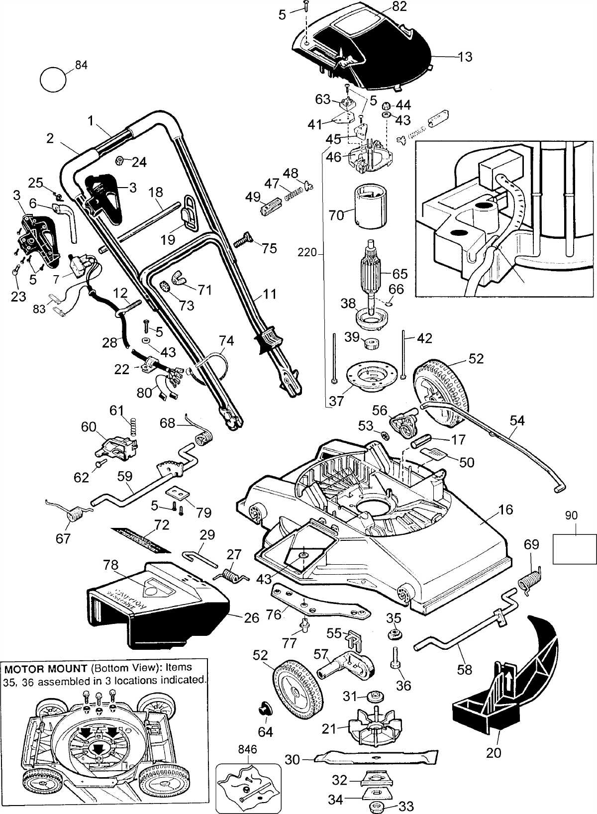 Black And Decker Mm550_Type_4 12 Amp Mulch Mower | Model Schematic ...