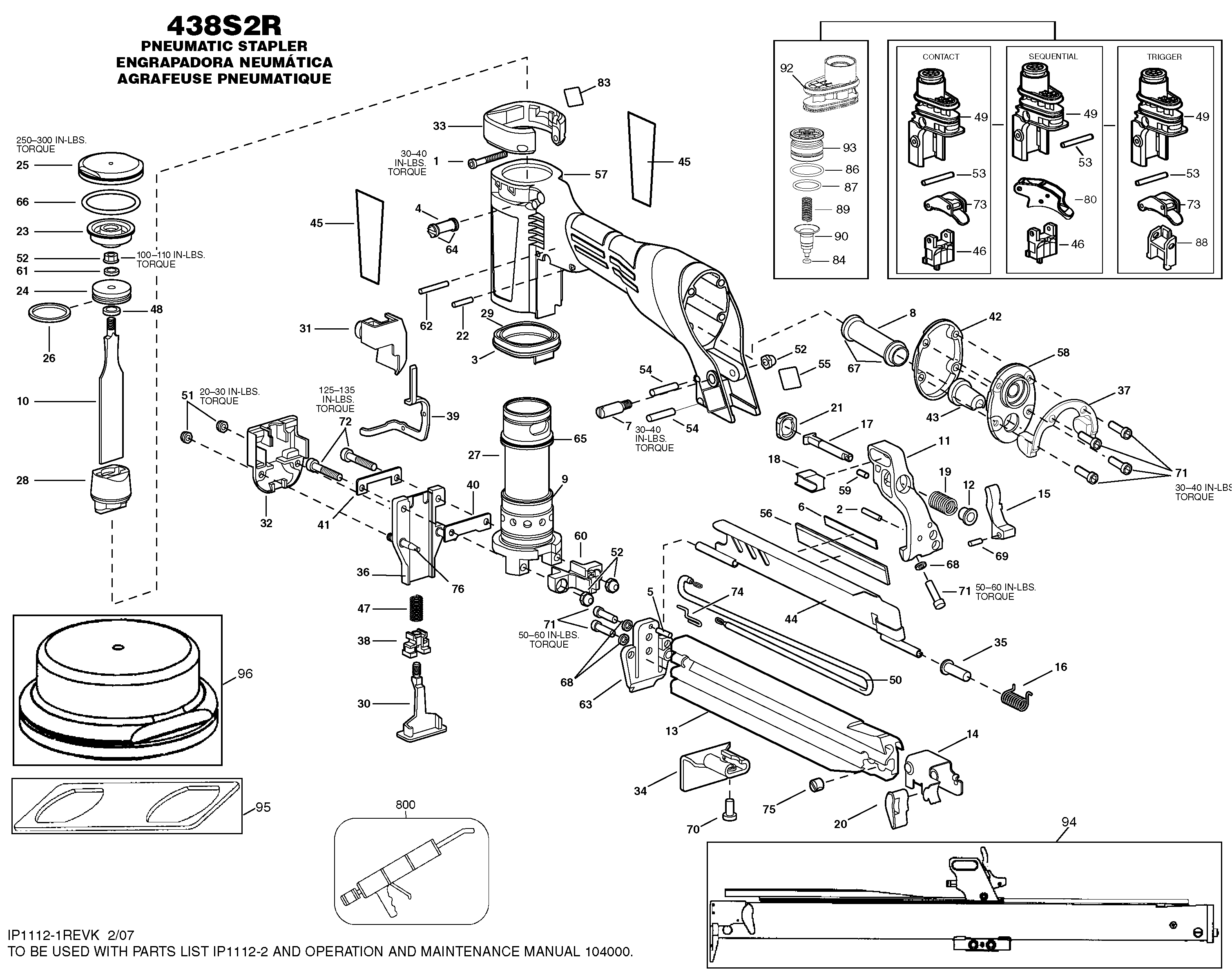 Bostitch 438S2R 16 Gauge S2 Roofing Stapler | Model Schematic Parts ...