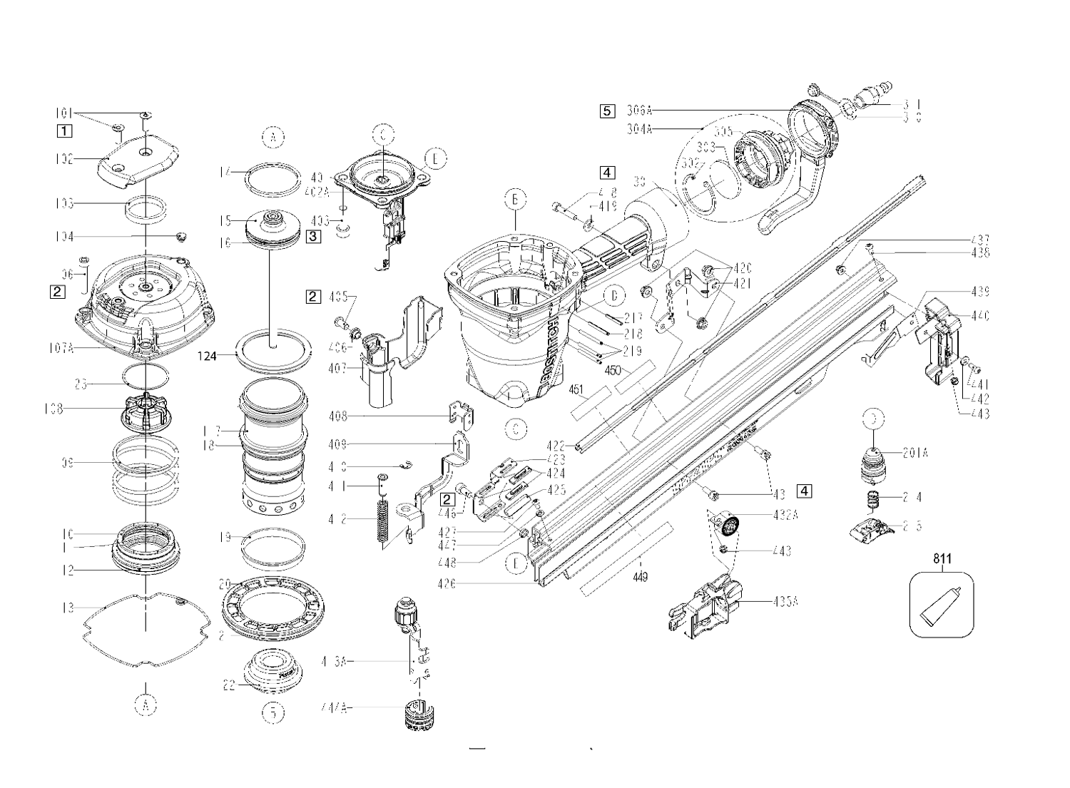 Bostitch framing nailer parts diagram