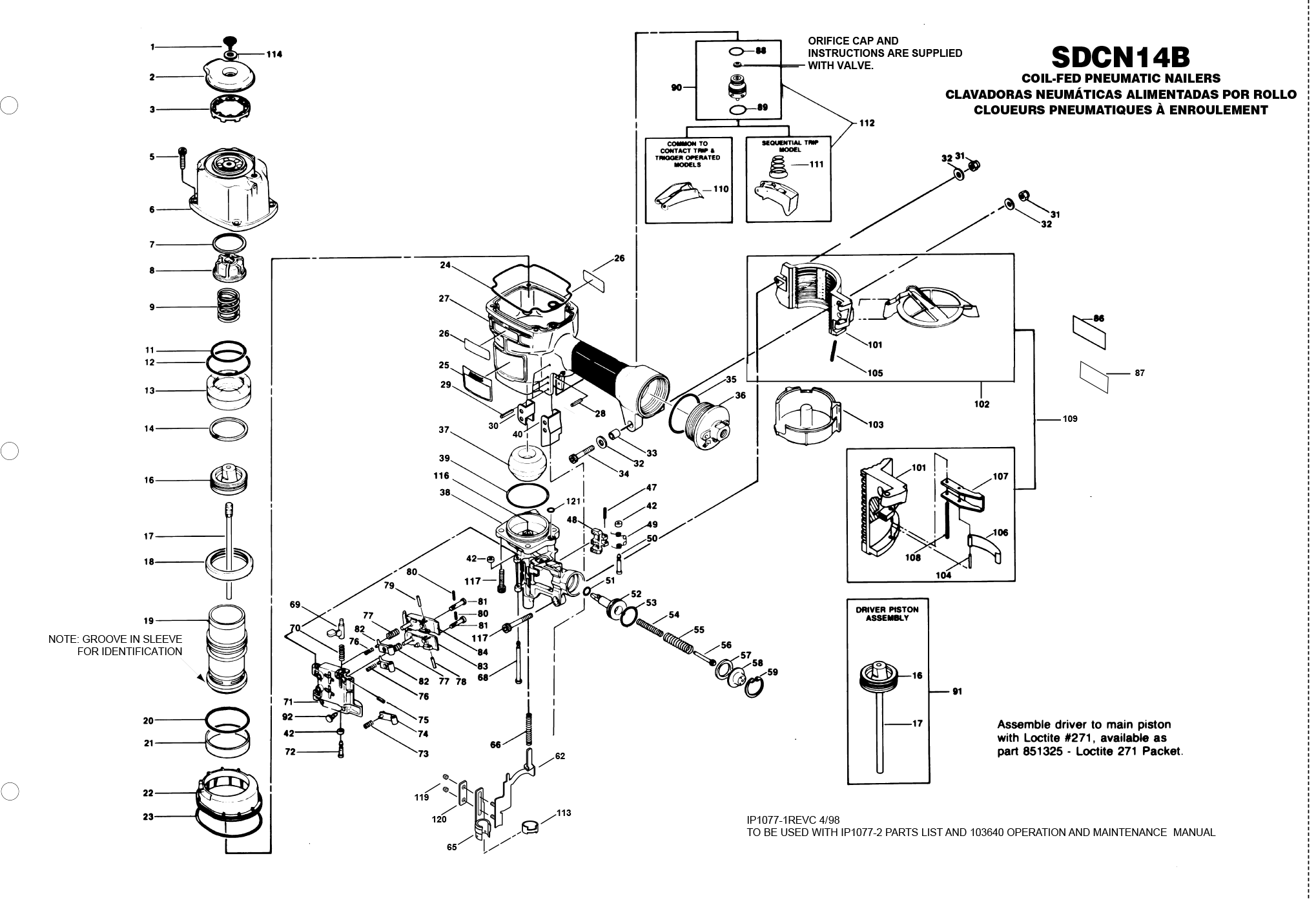 Bostitch Sdcn14B 2-1/2In Coil Nailer | Model Schematic Parts ...