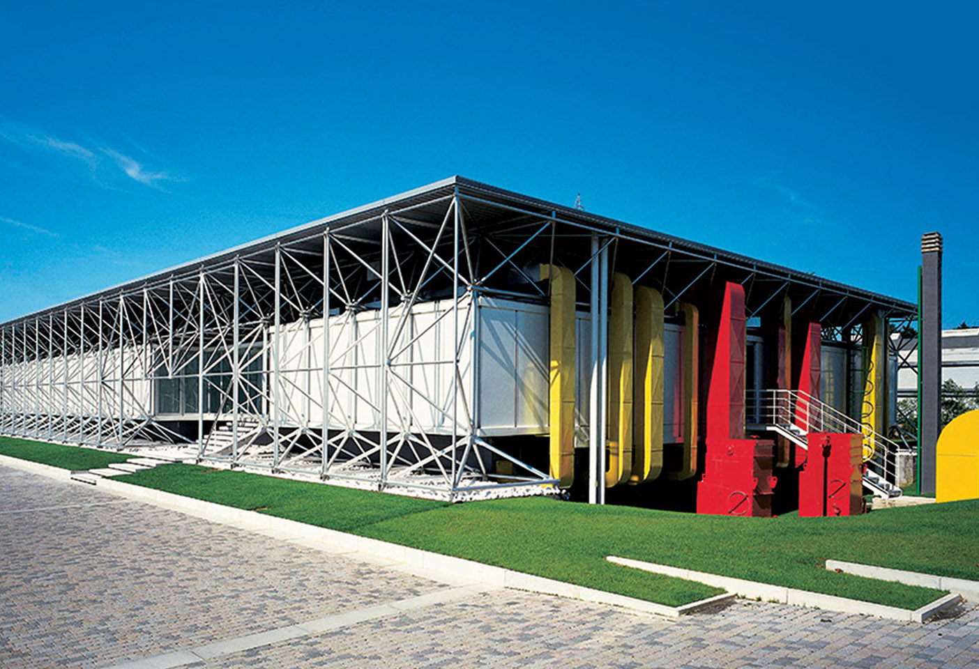 B&B Italia's iconic headquarters near Lake Como in Italy was designed by Renzo Piano and Richard Rogers, and completed in 1972 while the architects were also working on the Centre Pompidou in Paris. Photo c/o B&B Italia. 