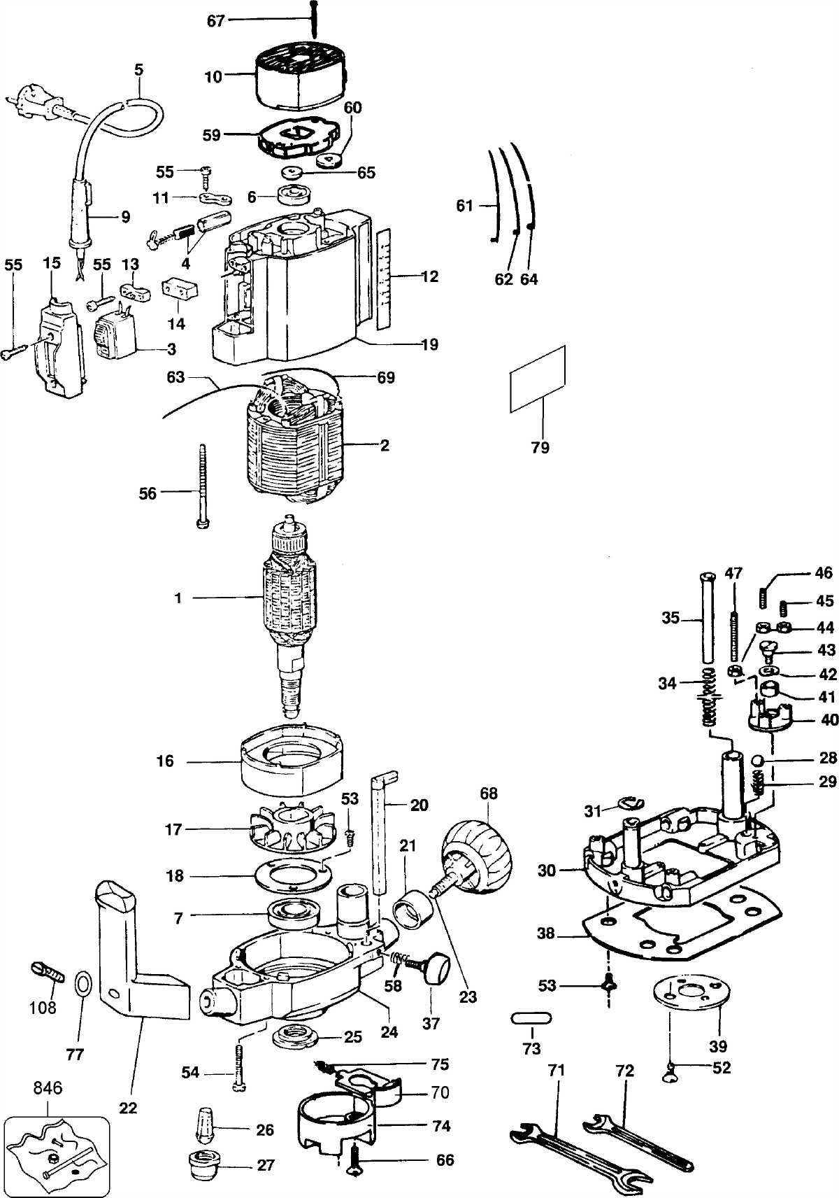 Dewalt Dw615_Type_3 1Hp Elec. Plge Route | Model Schematic Parts ...