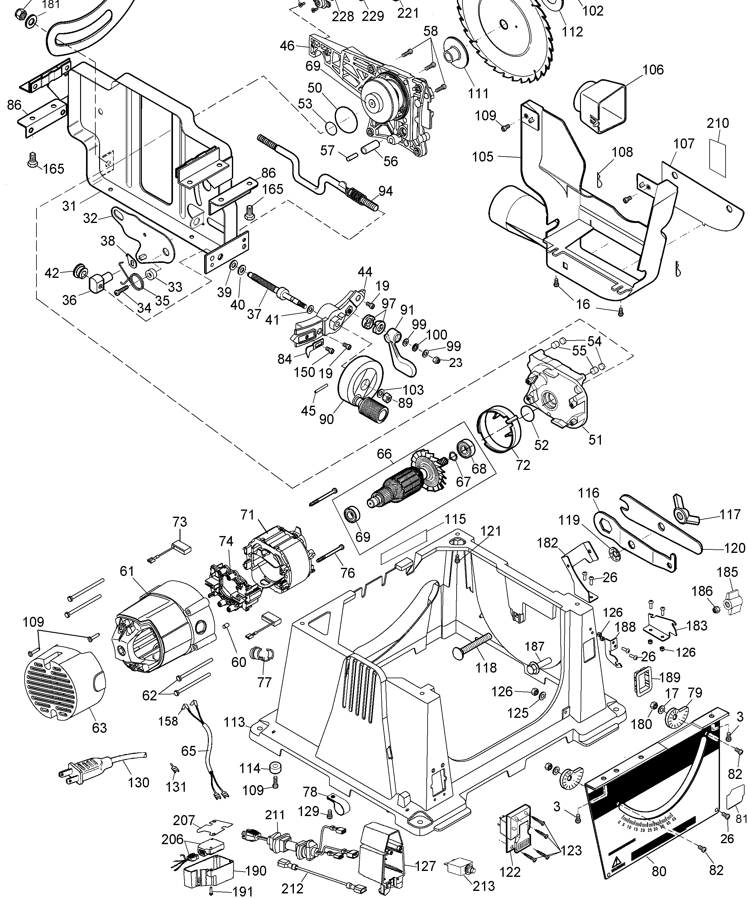 Dewalt Dw744Xrs_Type_5 10 Table Saw | Model Schematic Parts ...