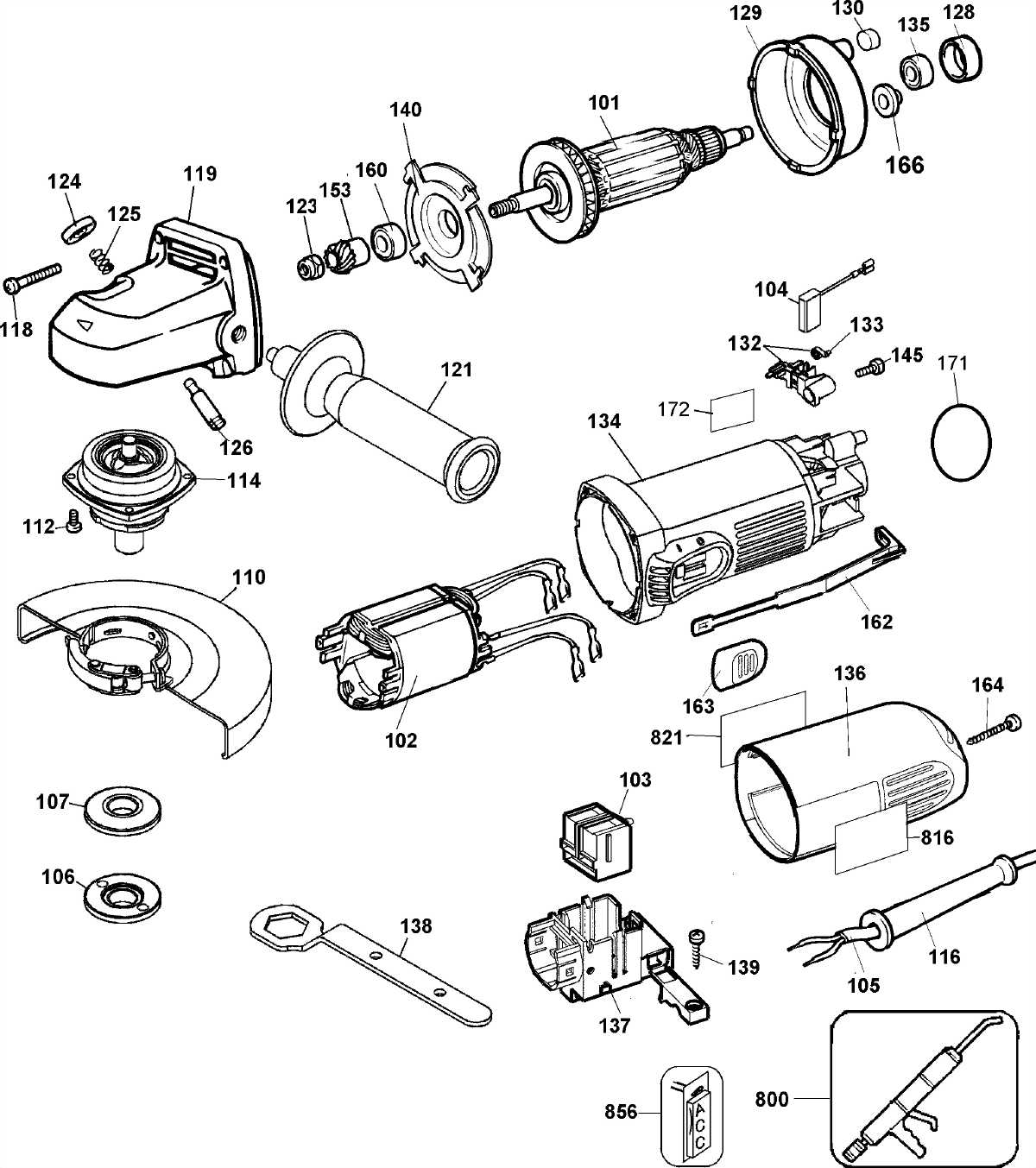 Dewalt Dw818_Type_4 Slider Small Angle Grinder | Model ...