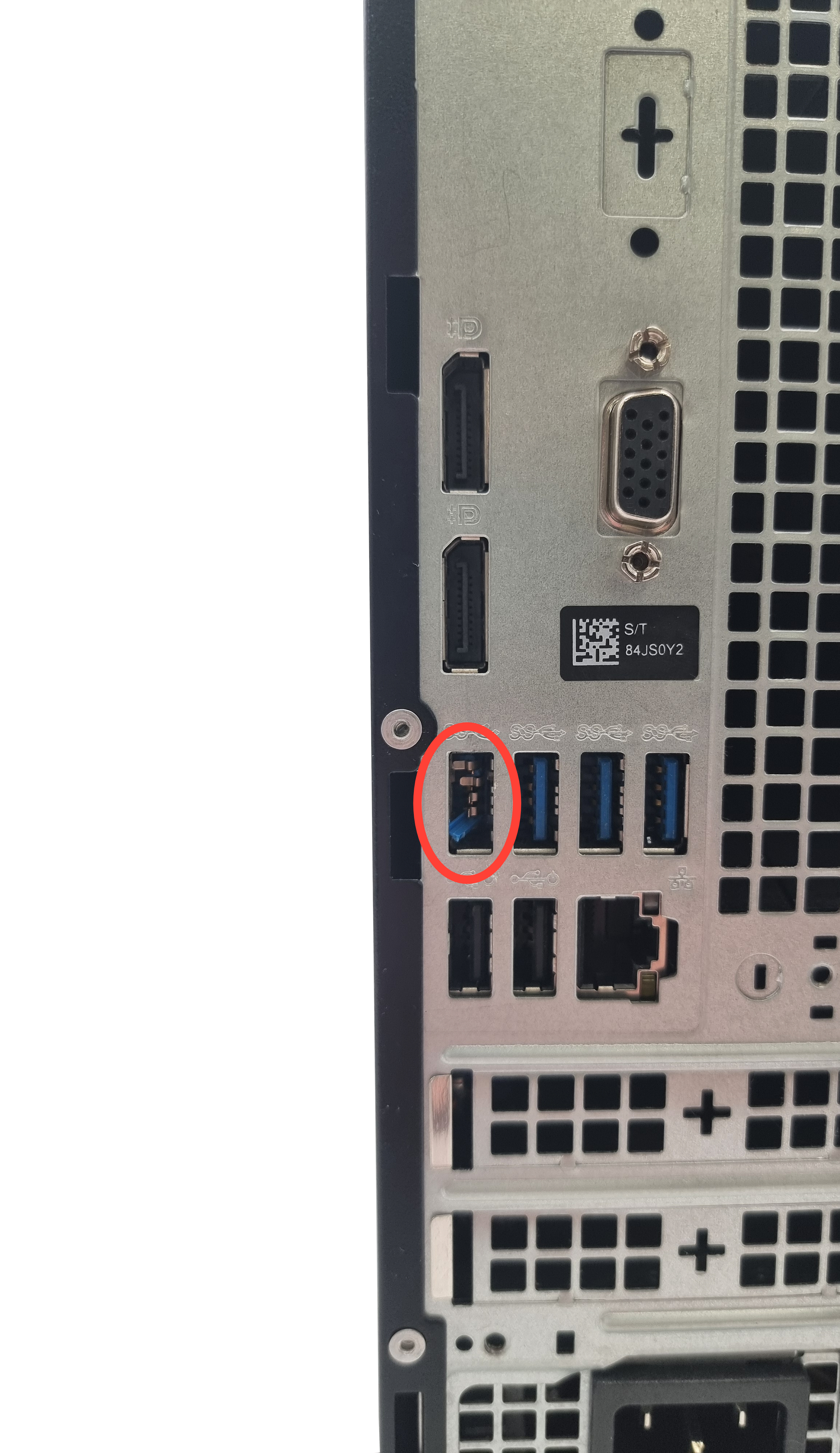 Device #1 - Damage to highlighted rear USB port