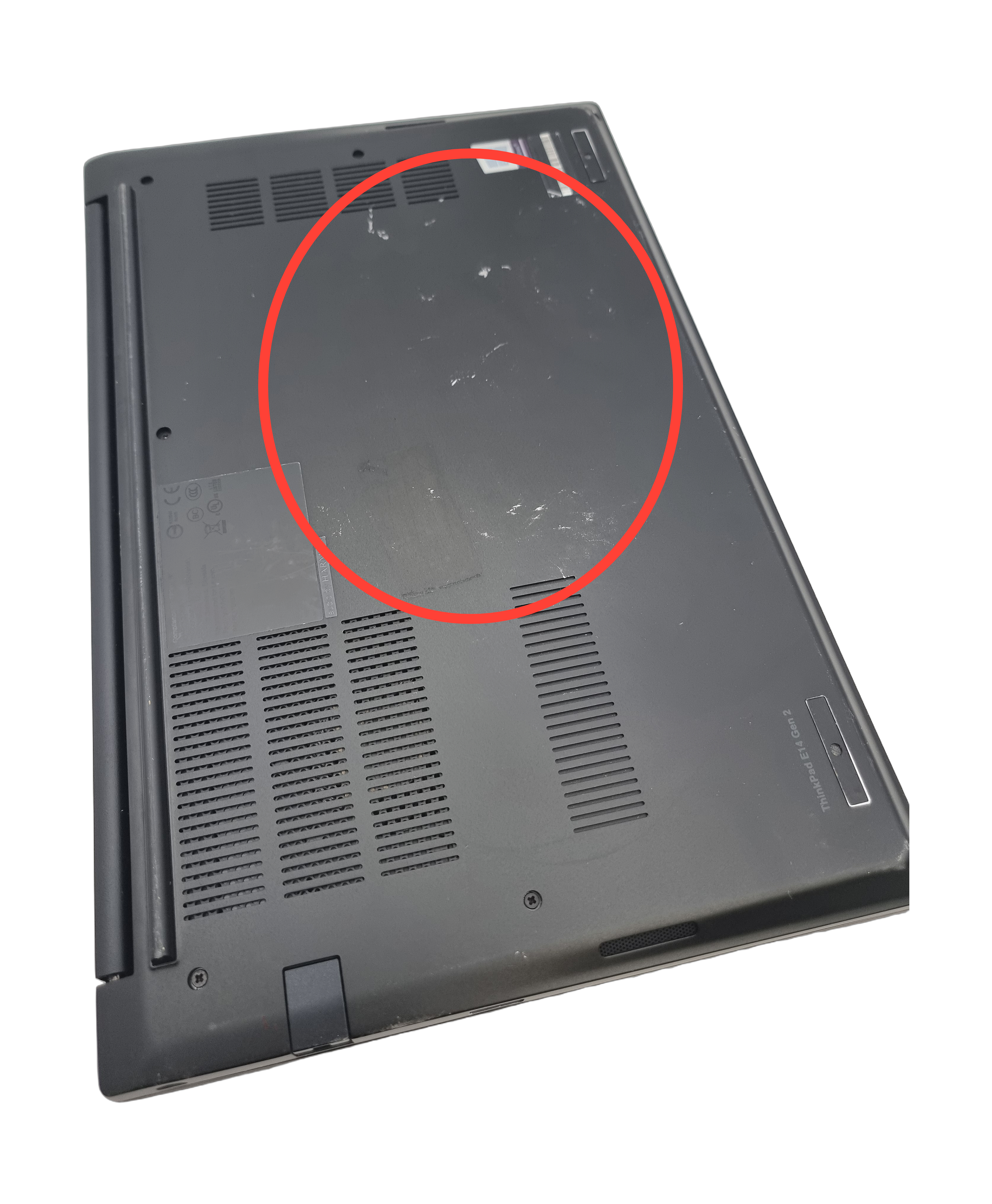 Device #1 - Cosmetic damage on base underside