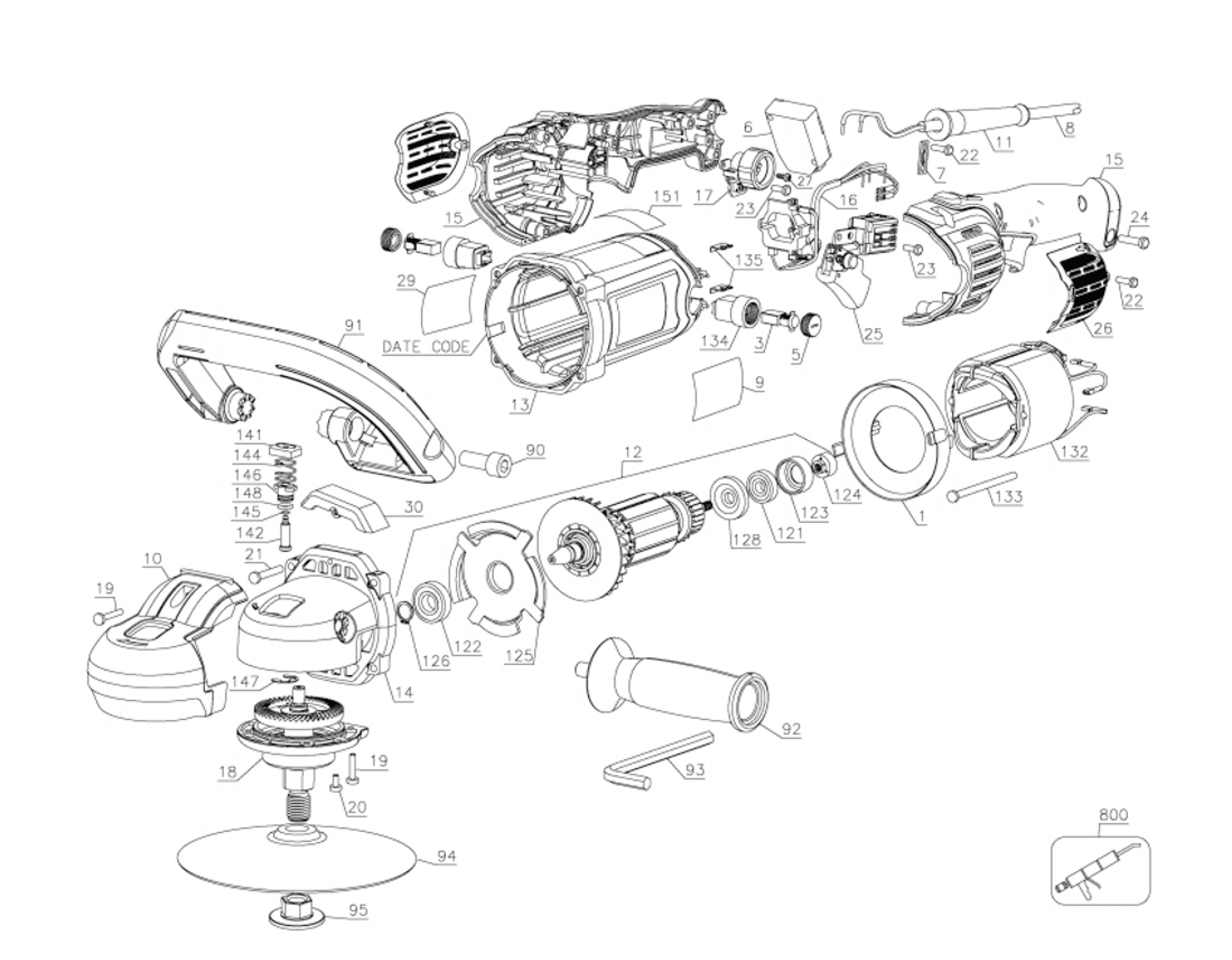 Dewalt Dwp849 Type 1 Dwp849 Type 1 Grinder Sander Model