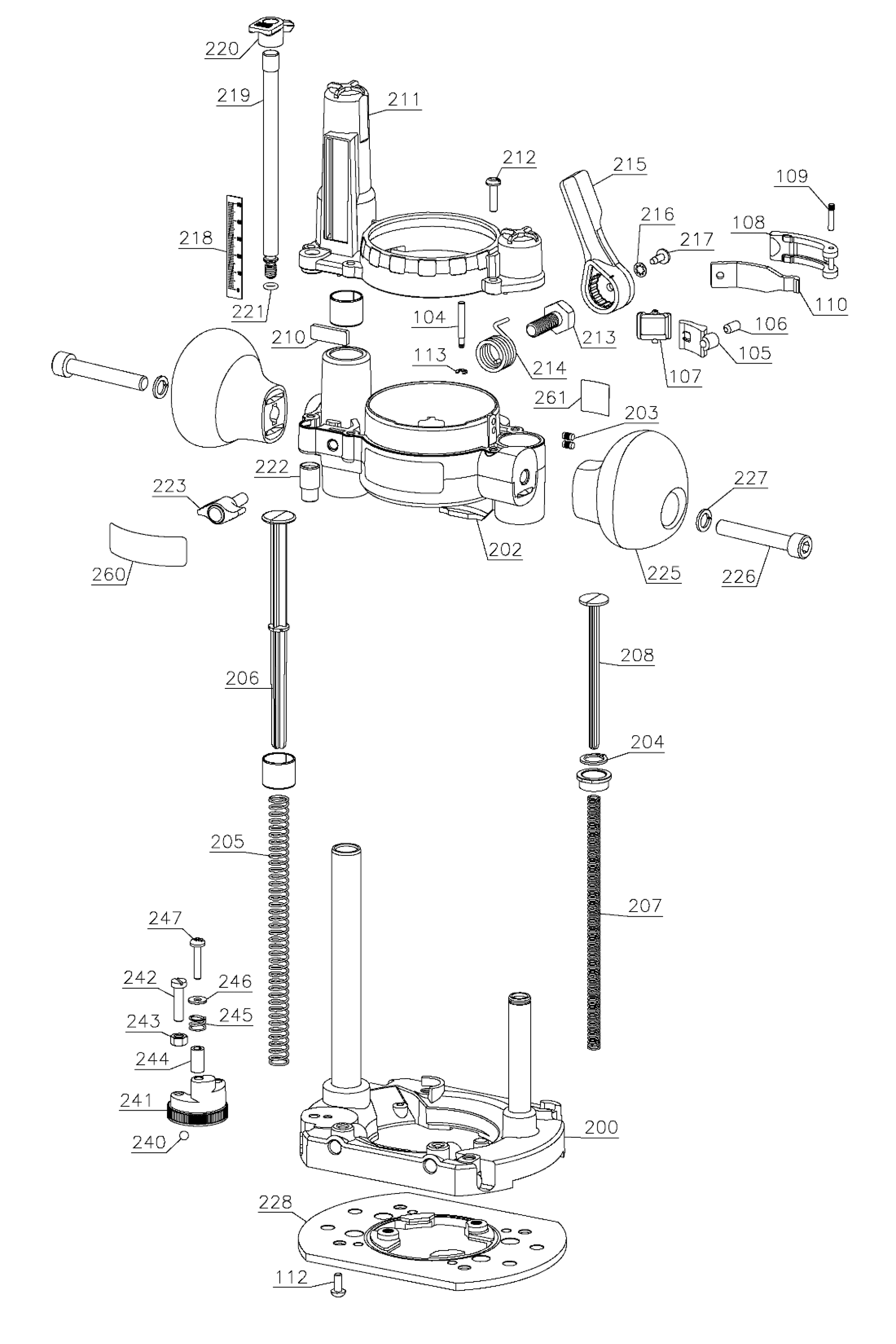 Dewalt Dwp611Pk Dwp611Pk Router Model Schematic Parts Diagram