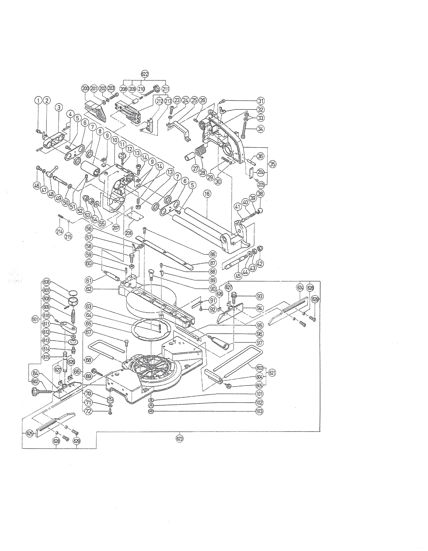 Hitachi C8Fb Slide Compound Saw Model Schematic Parts Diagram