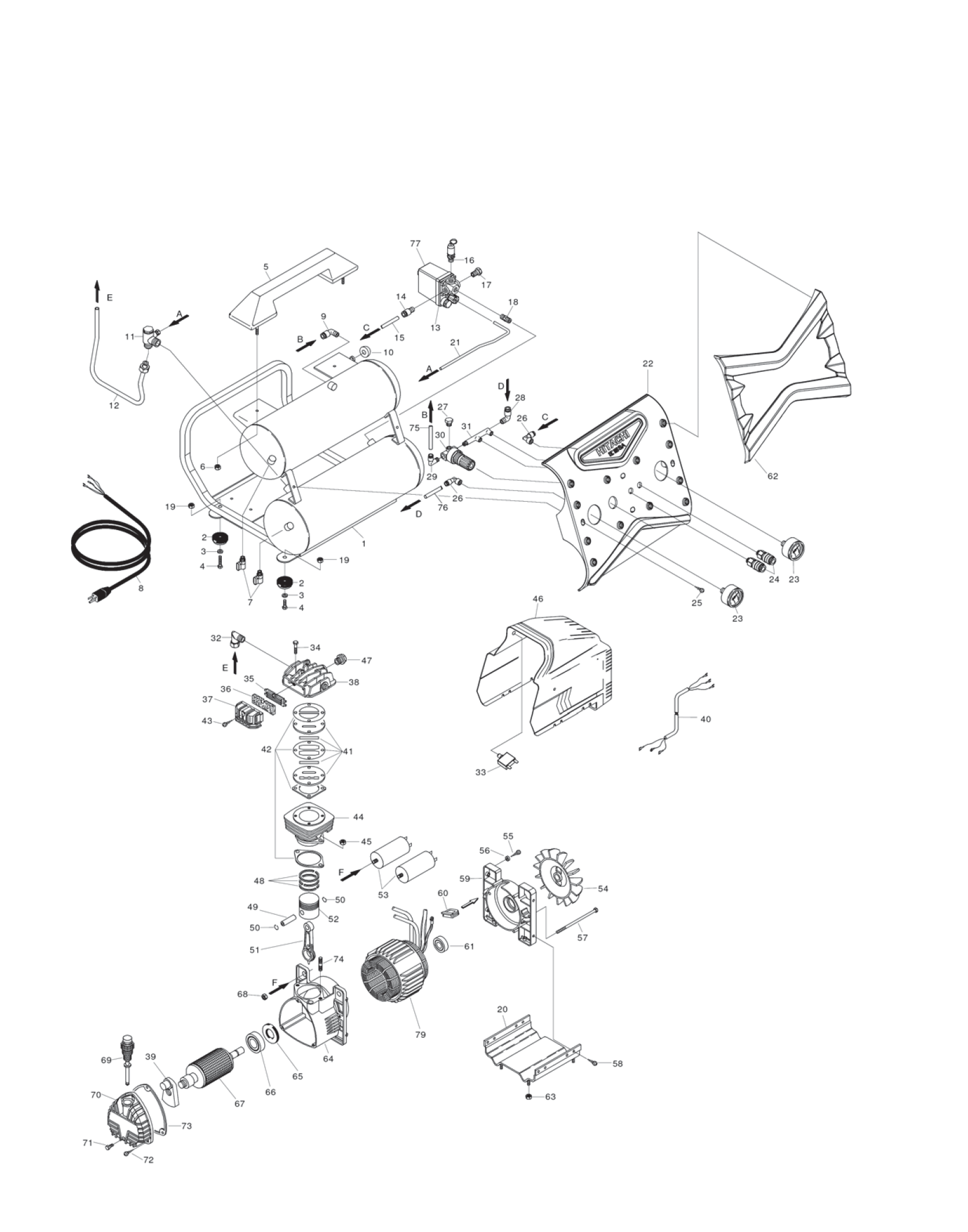 Image of Hitachi EC 119 compressor on Hitachi Direct website