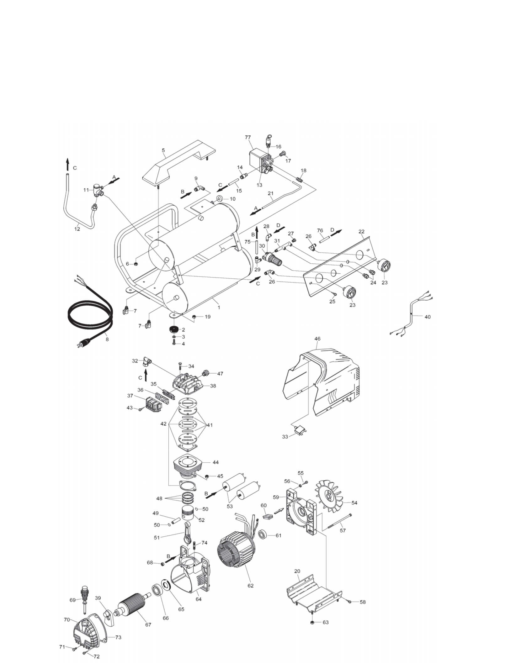 Image of Hitachi EC 119 compressor spare parts on Hitachi Direct website