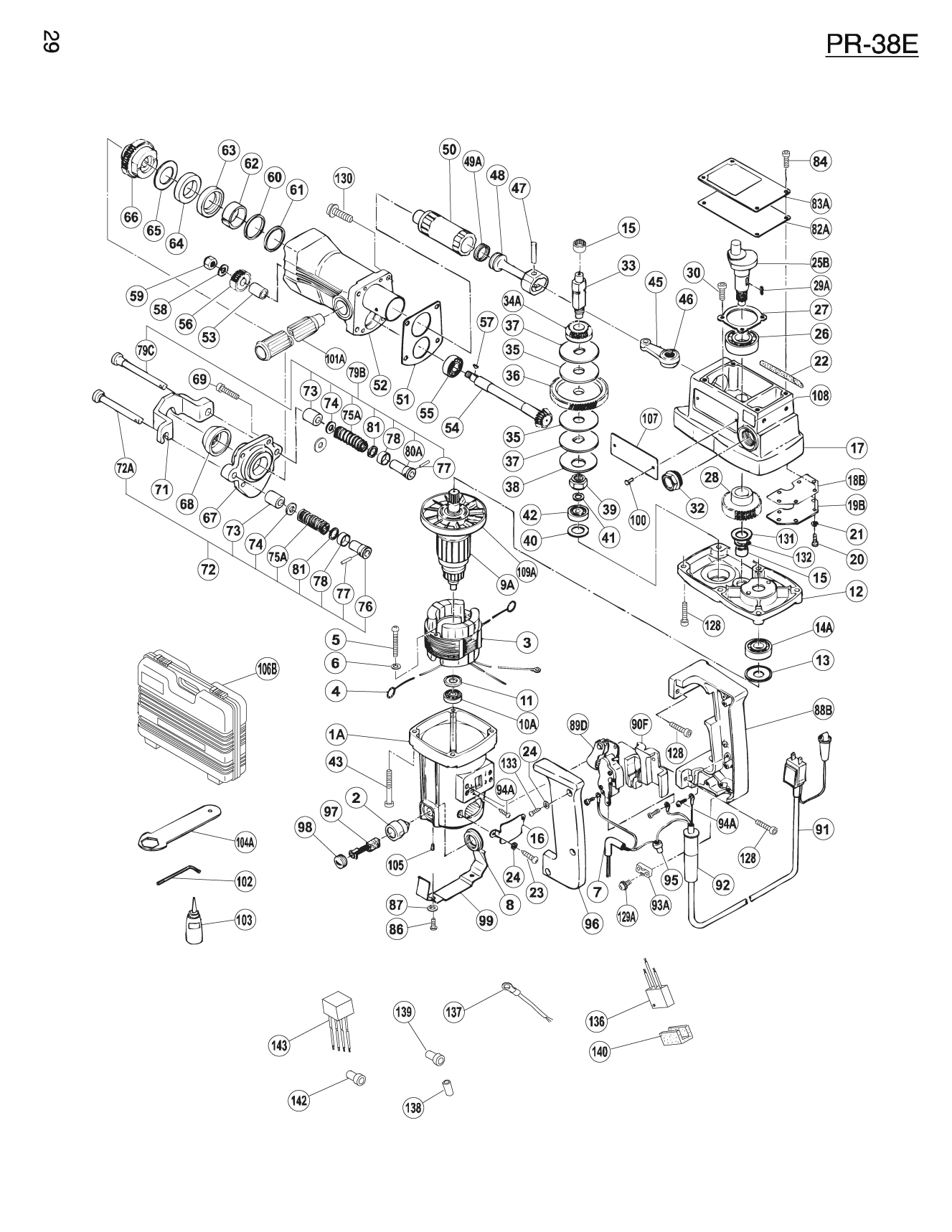 Hitachi hammer drill discount pr38e