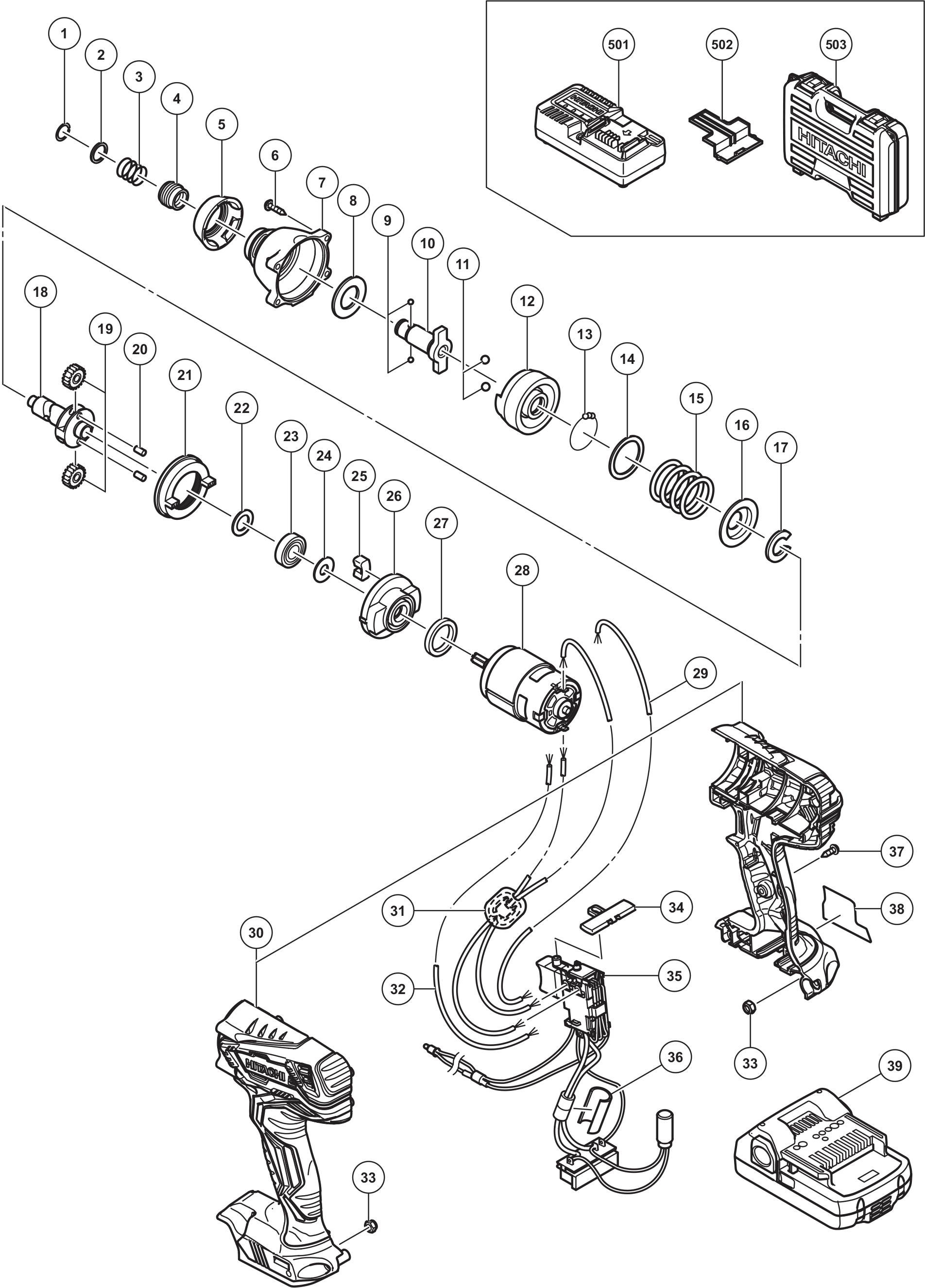 Hitachi 18v impact driver discount wh18dgl