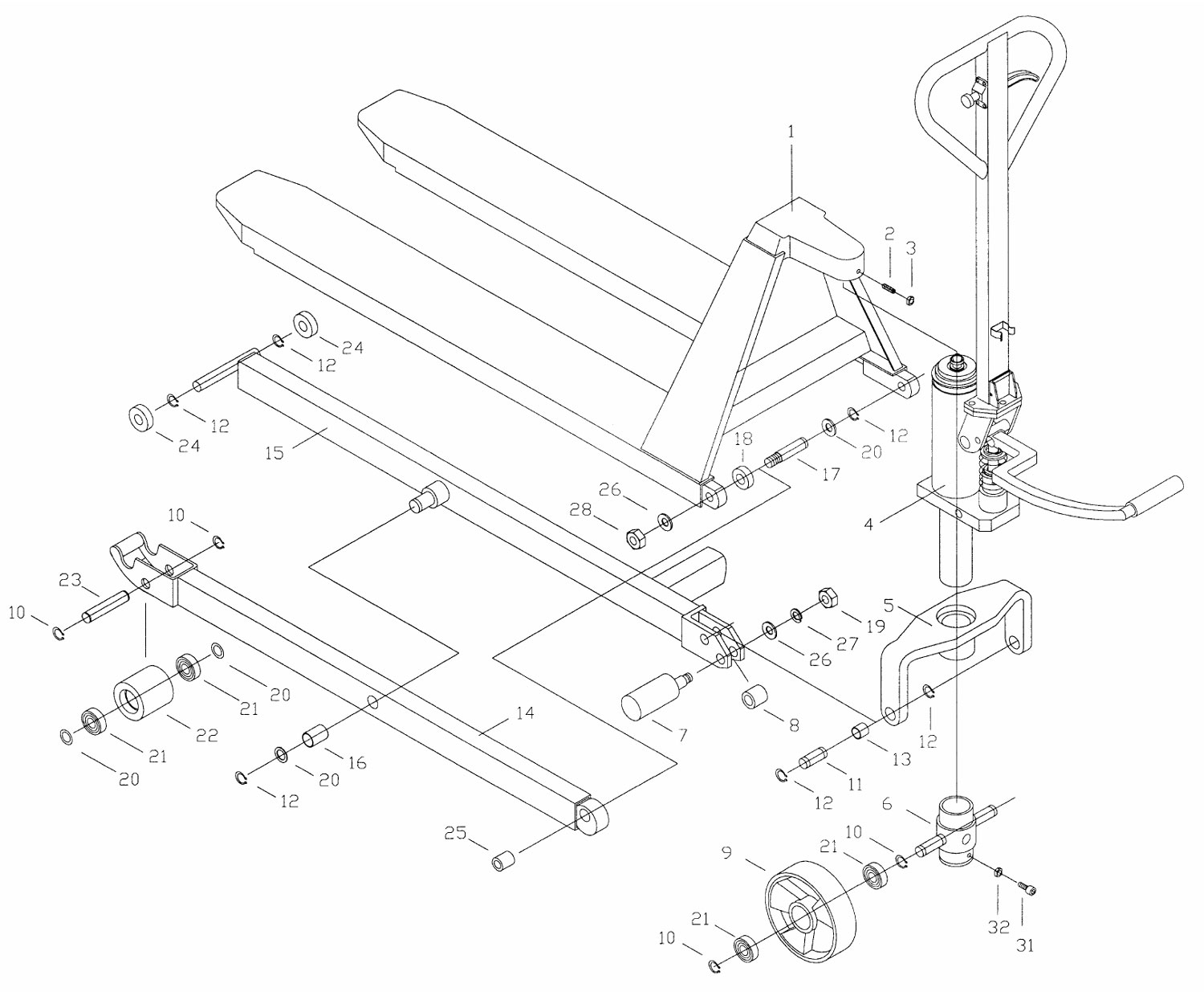 Jet Hlpt2745 High Lift Pallet Truck (140088) Model Schematic Parts