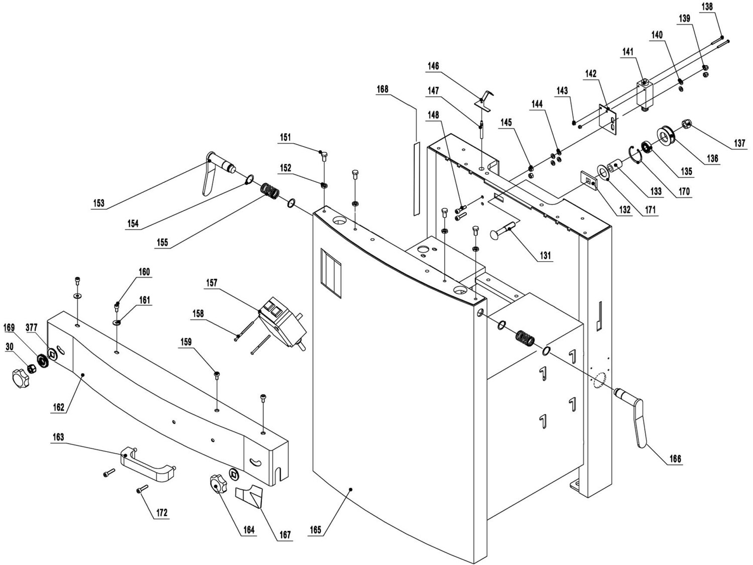 Jet Jjp12 12" Planer/Jointer 3Hp 1Ph 230V Model Schematic Parts