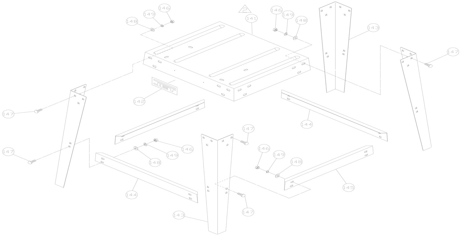 Jet Jwbs12Os 12" Woodworking Band Saw (708901B) Model Schematic Parts Diagram —