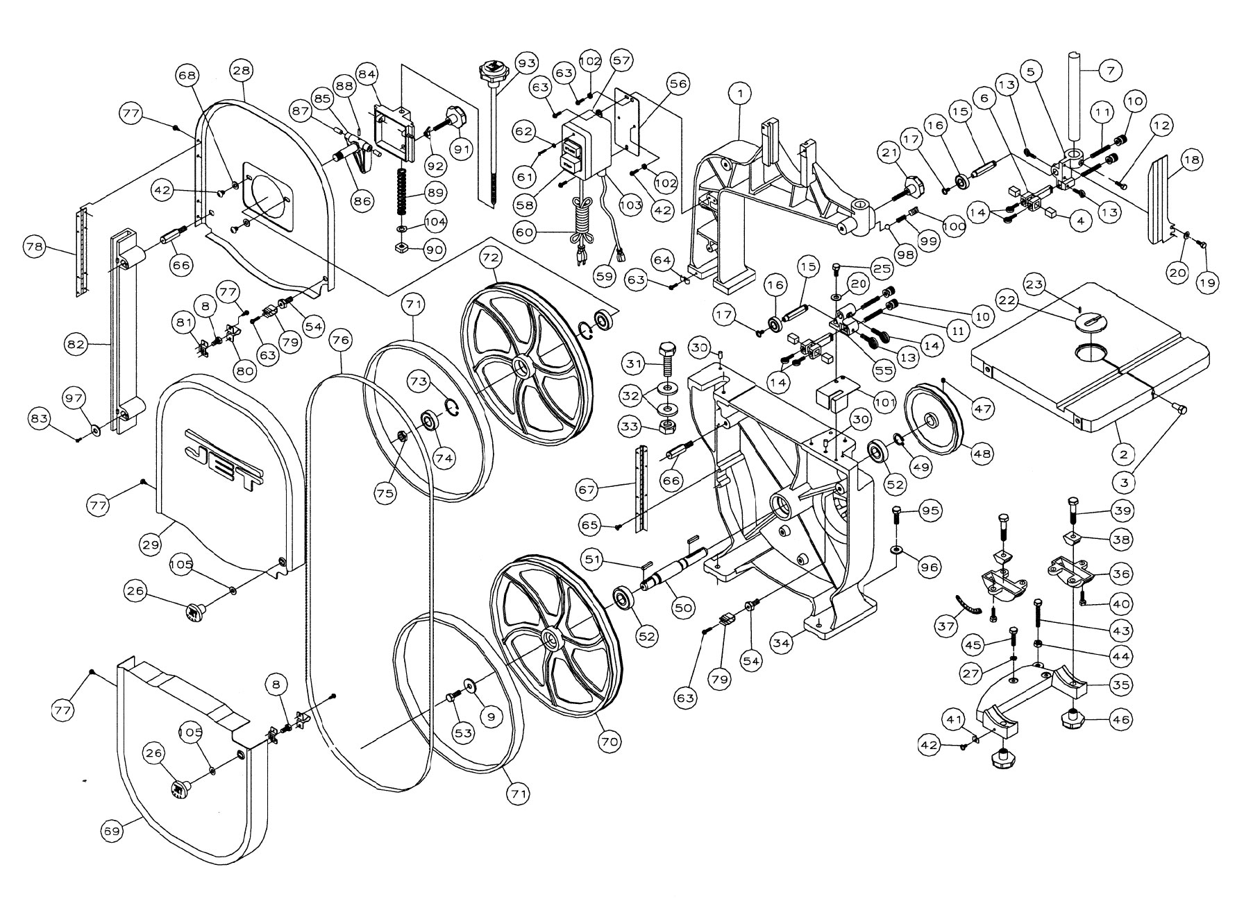 Jet Jwbs14Cs 14" Closed Stand Bandsaw, 1Hp, 1Ph, 115/230V Model