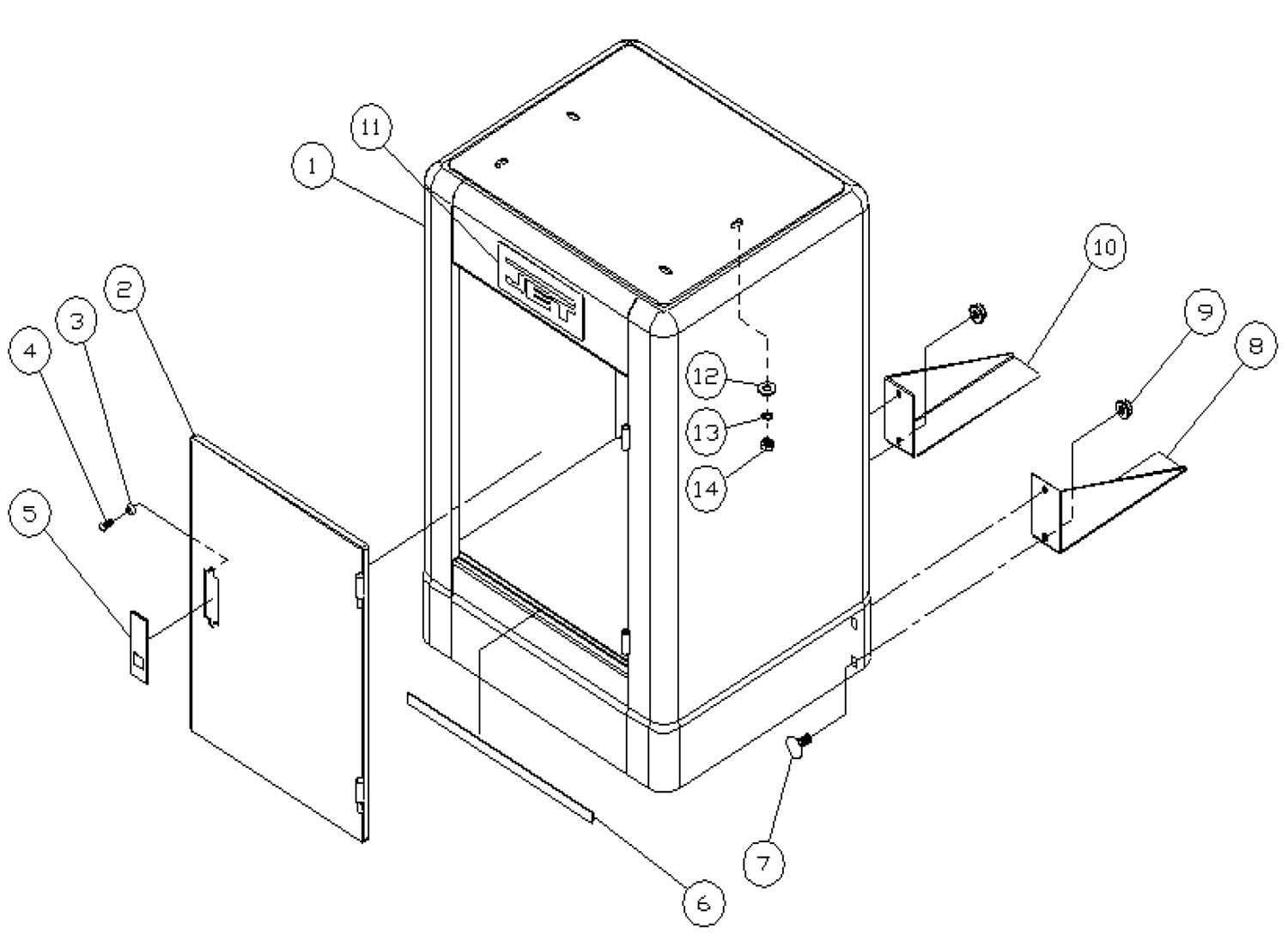 Jet Jwbs14Dxpro 14" Deluxe Pro Bandsaw Kit Model Schematic Parts