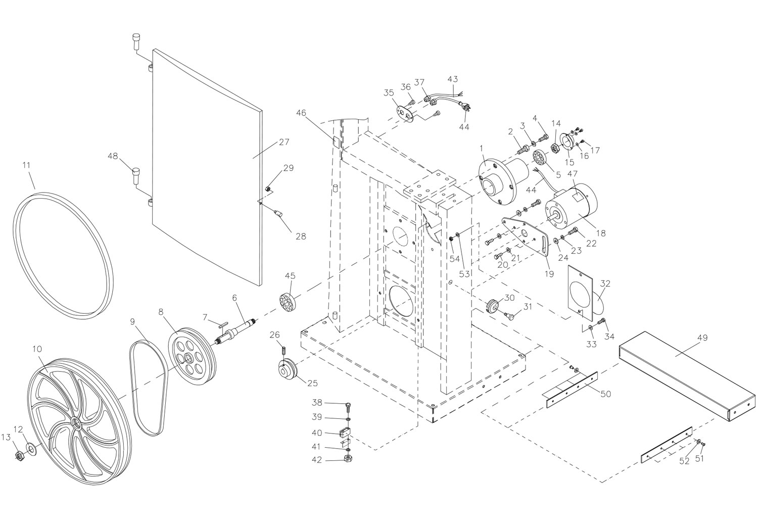 Jet Jwbs-16B 16-Inch Woodworking Band Saw | Model Schematic Parts