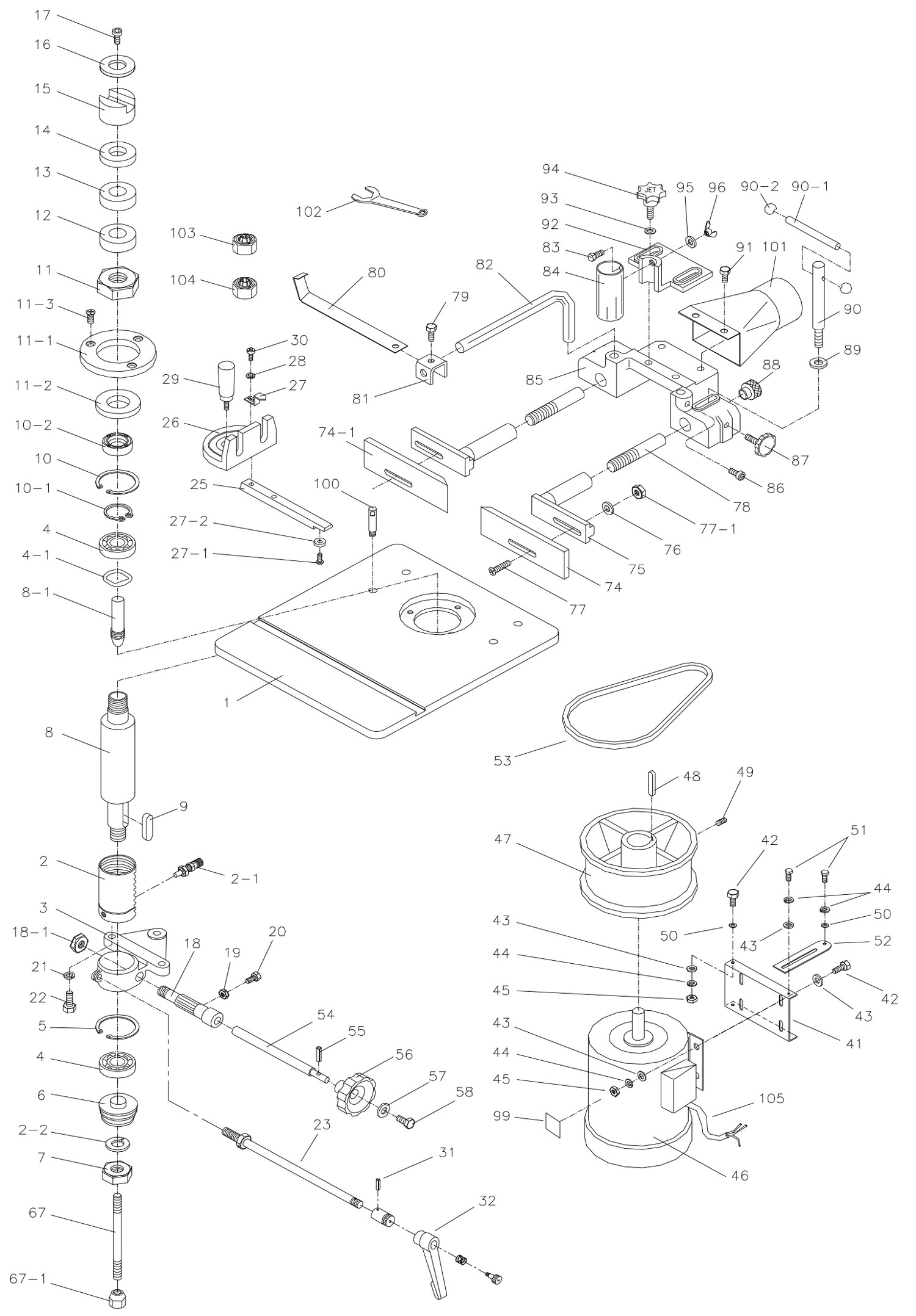 Jet Jws22Cs 11/2Hp Shaper, 1Ph 115/230V, 1/2" And 3/4" Spindle