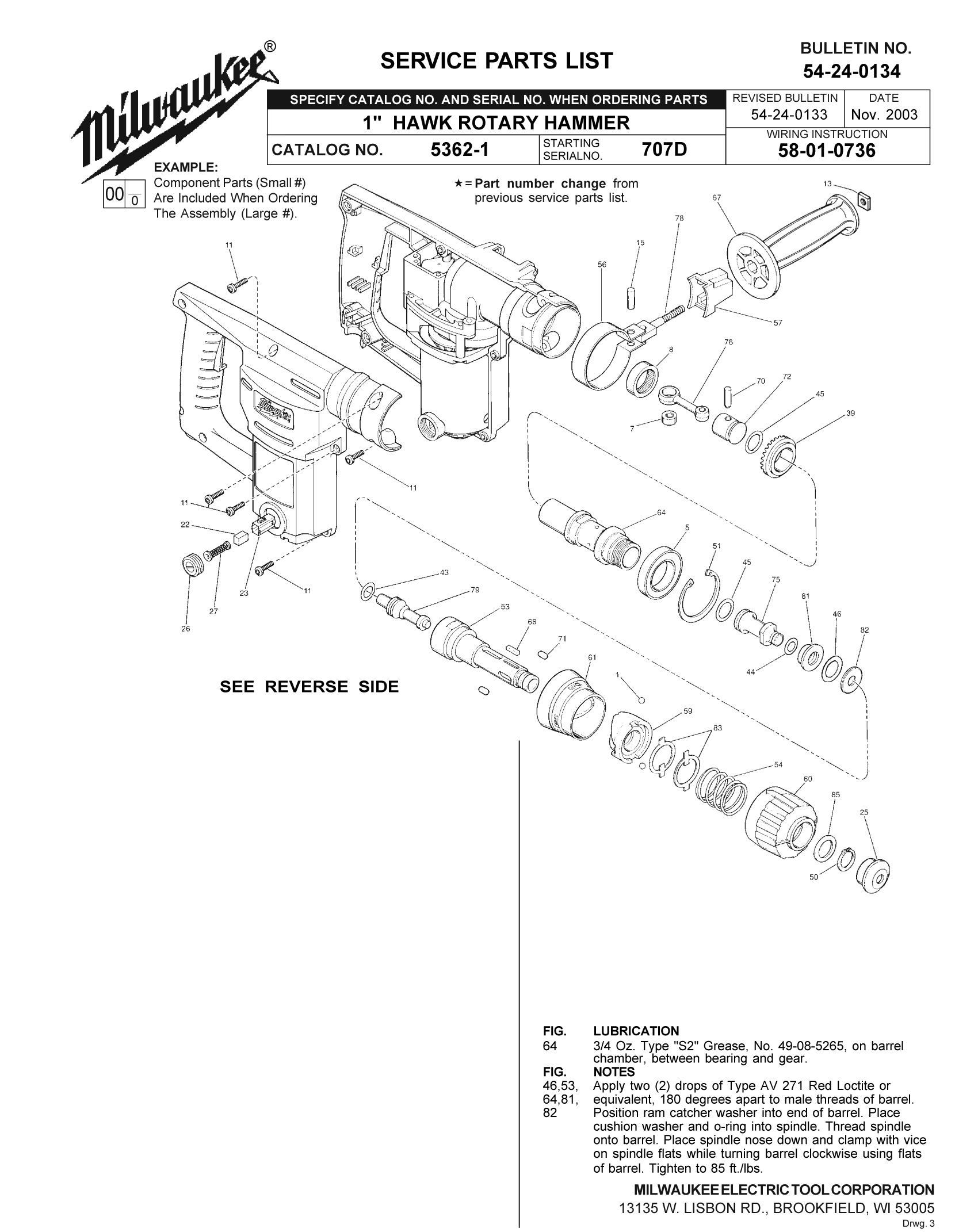 Milwaukee 5362 1 707D 1