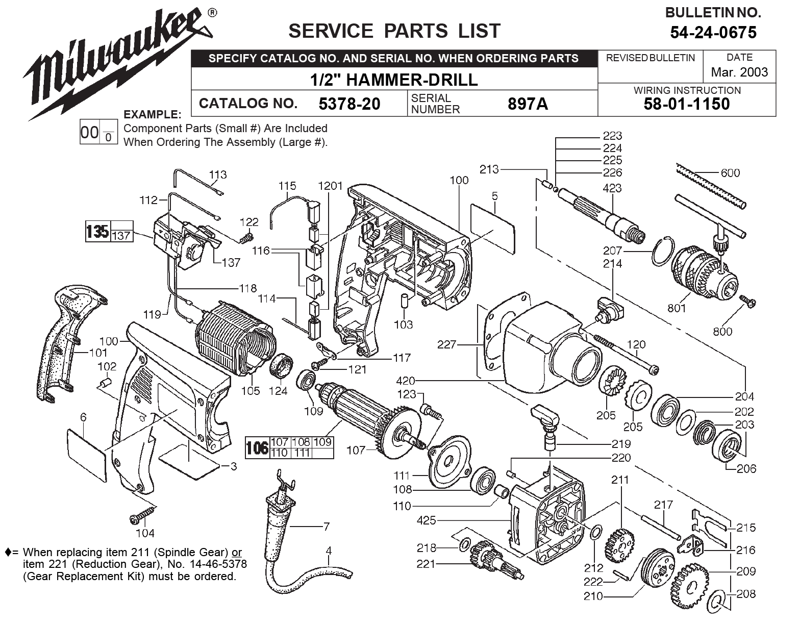 Milwaukee 537820_897A 1/2In Hammer Drill Model Schematic Parts