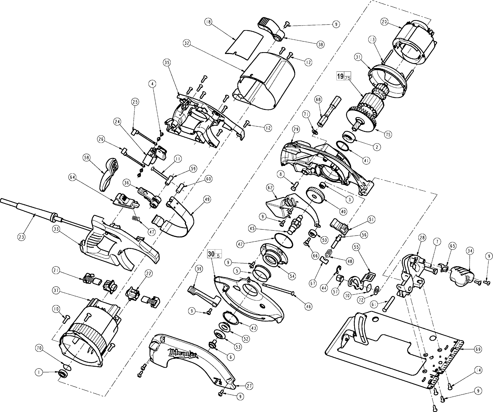 Milwaukee skill 2025 saw parts