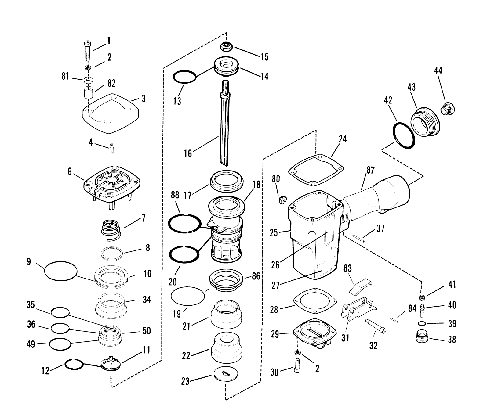 Paslode 315038_I18 Medium Crown Stapler Model Schematic Parts